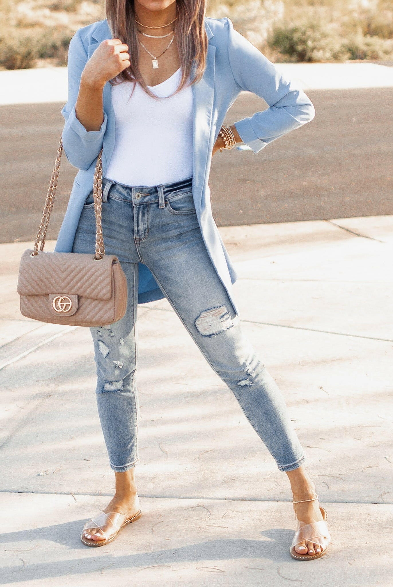 Zoom Meeting Lined Long Blazer Jacket-Blazers-Krush Kandy, Women's Online Fashion Boutique Located in Phoenix, Arizona (Scottsdale Area)