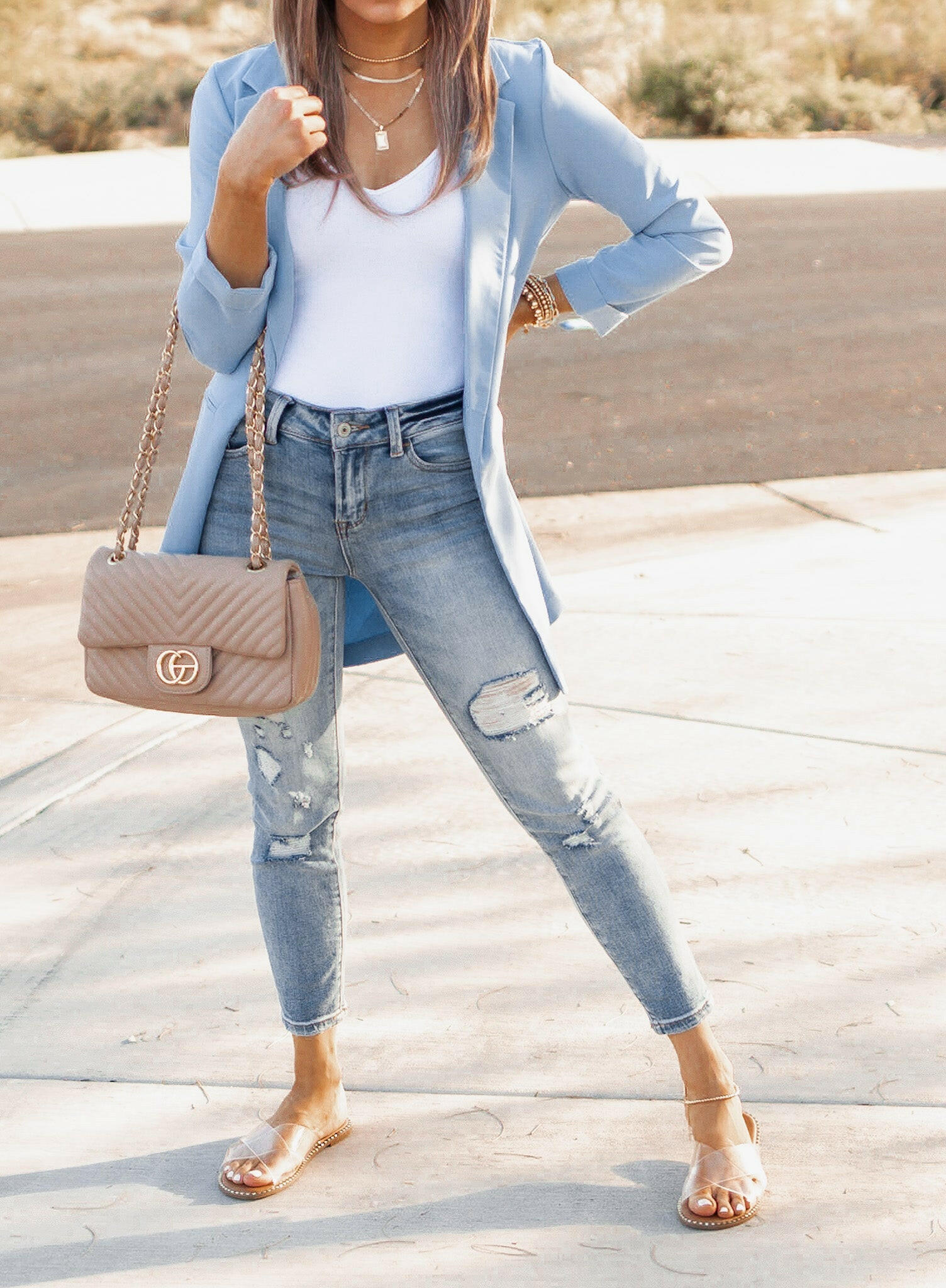 Zoom Meeting Lined Long Blazer Jacket-Blazers-Krush Kandy, Women's Online Fashion Boutique Located in Phoenix, Arizona (Scottsdale Area)