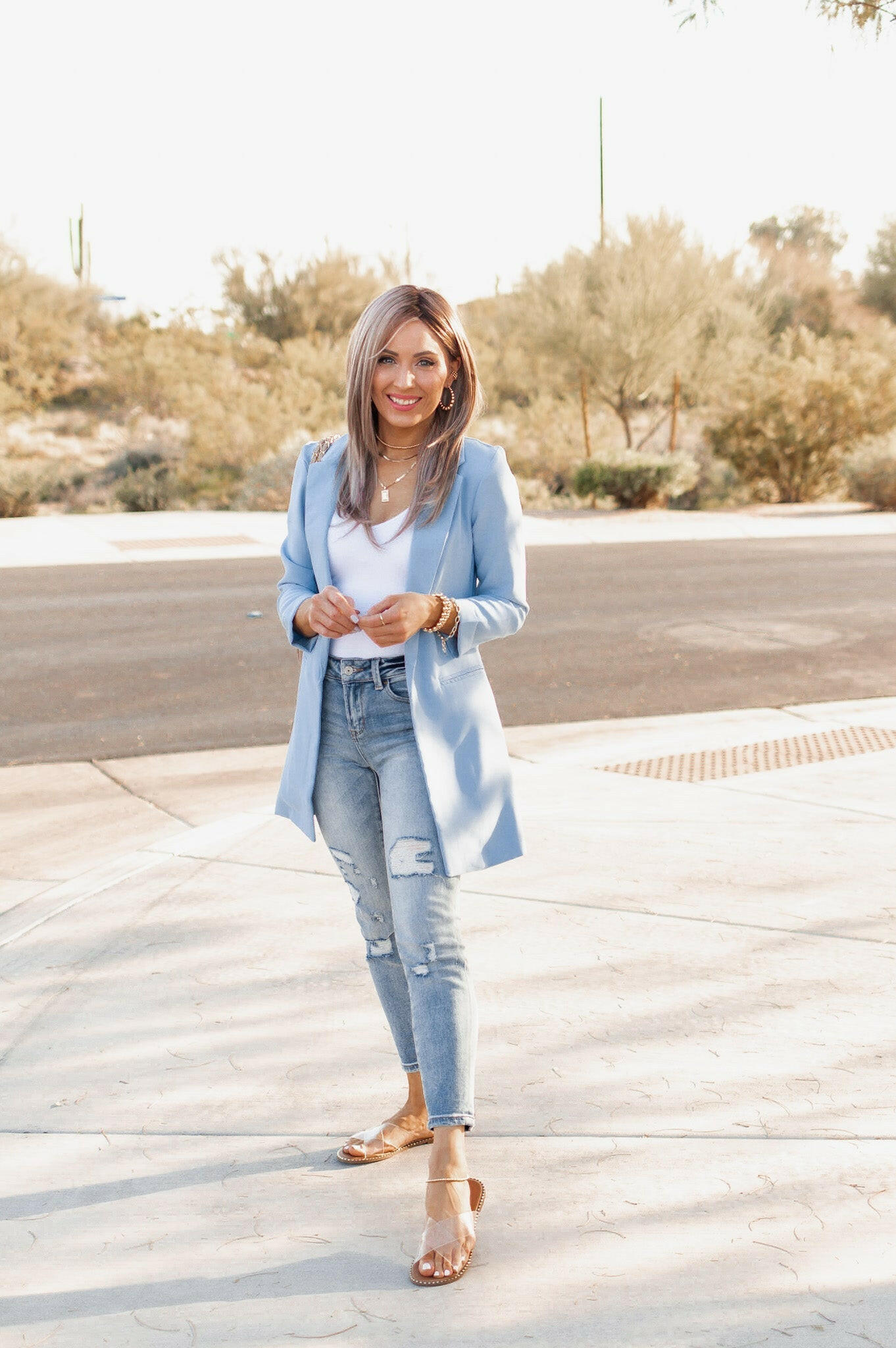 Zoom Meeting Lined Long Blazer Jacket-Blazers-Krush Kandy, Women's Online Fashion Boutique Located in Phoenix, Arizona (Scottsdale Area)