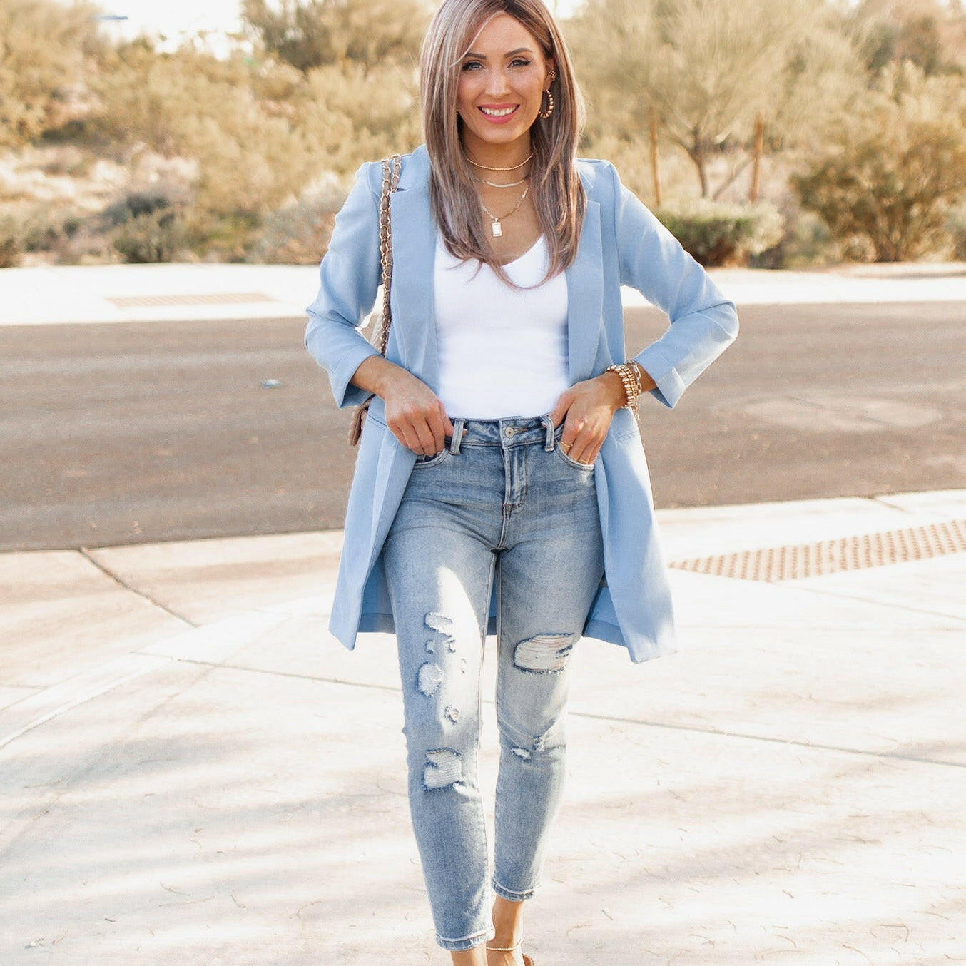 Zoom Meeting Lined Long Blazer Jacket-Blazers-Krush Kandy, Women's Online Fashion Boutique Located in Phoenix, Arizona (Scottsdale Area)