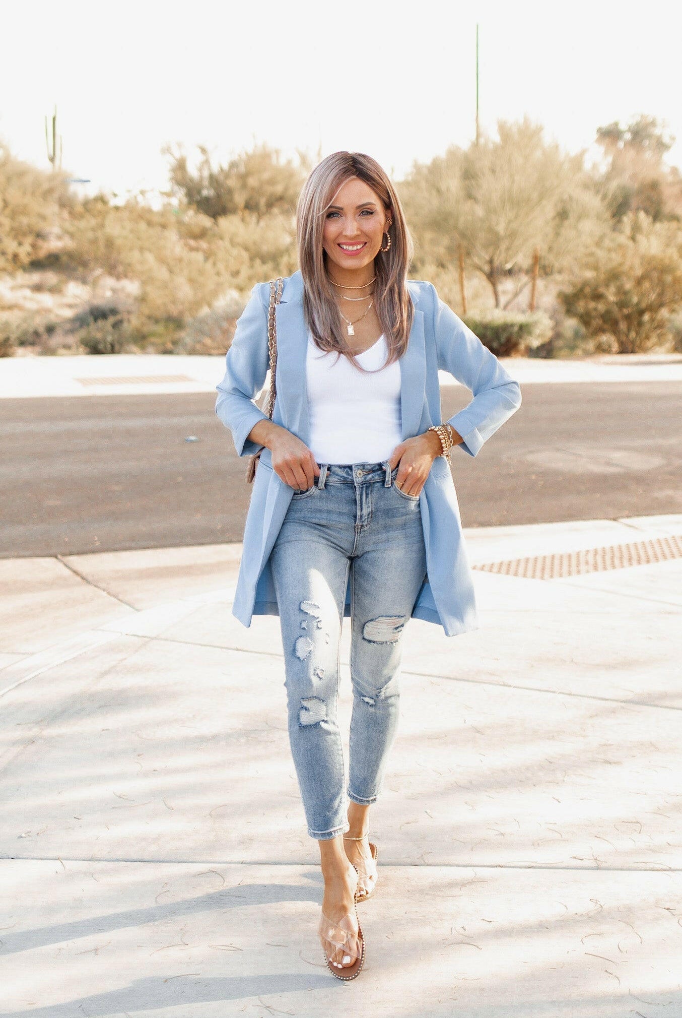 Zoom Meeting Lined Long Blazer Jacket-Blazers-Krush Kandy, Women's Online Fashion Boutique Located in Phoenix, Arizona (Scottsdale Area)