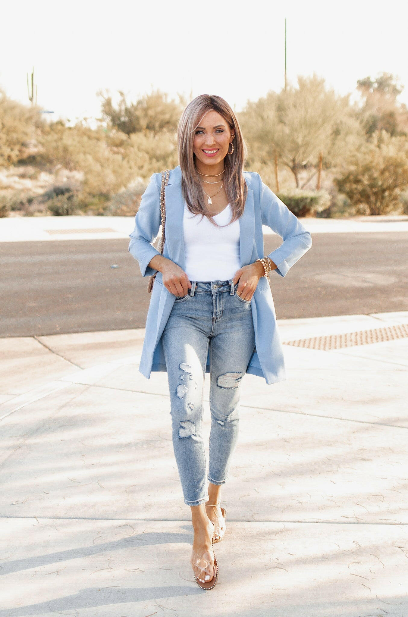 Zoom Meeting Lined Long Blazer Jacket-Blazers-Krush Kandy, Women's Online Fashion Boutique Located in Phoenix, Arizona (Scottsdale Area)