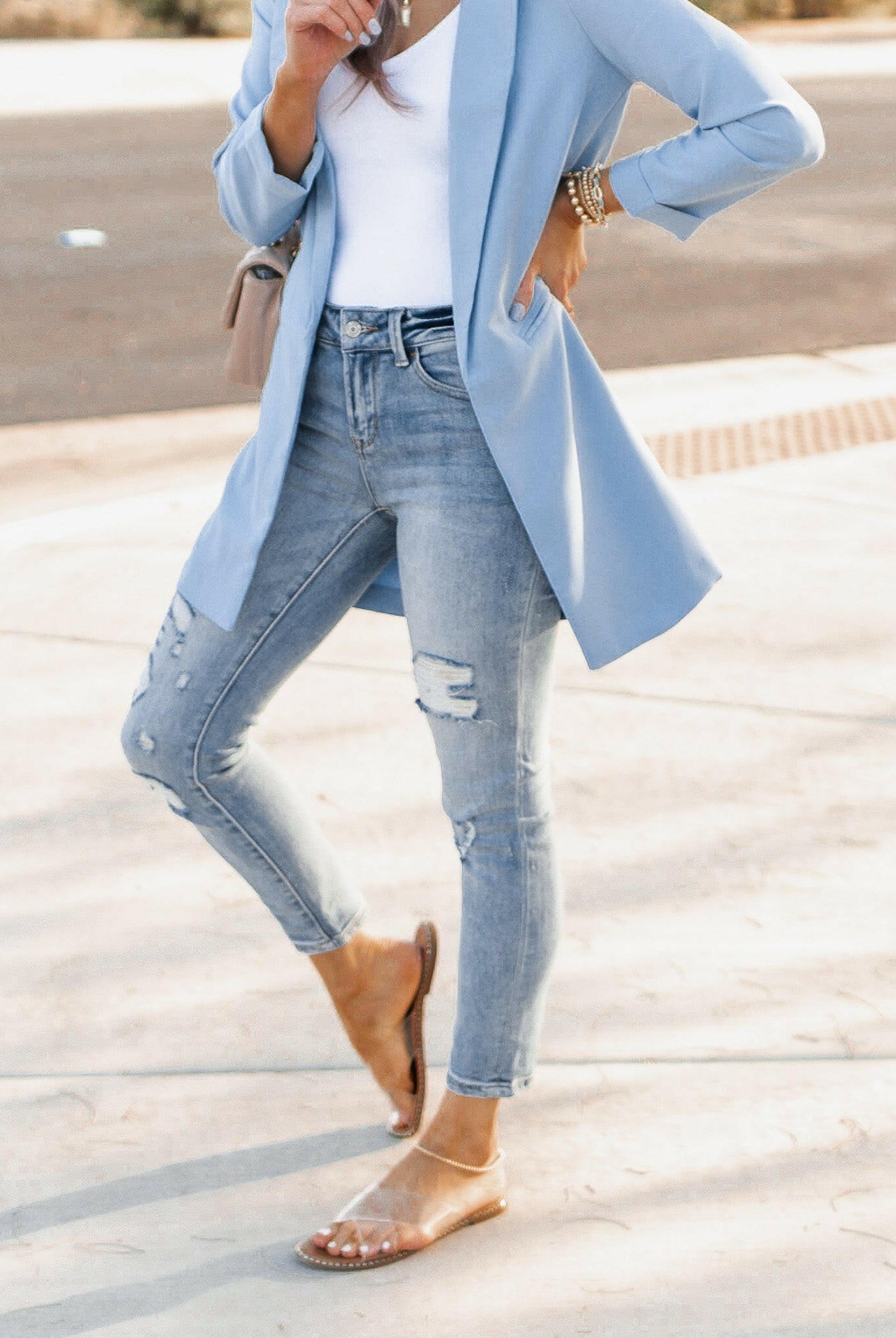 Zoom Meeting Lined Long Blazer Jacket-Blazers-Krush Kandy, Women's Online Fashion Boutique Located in Phoenix, Arizona (Scottsdale Area)