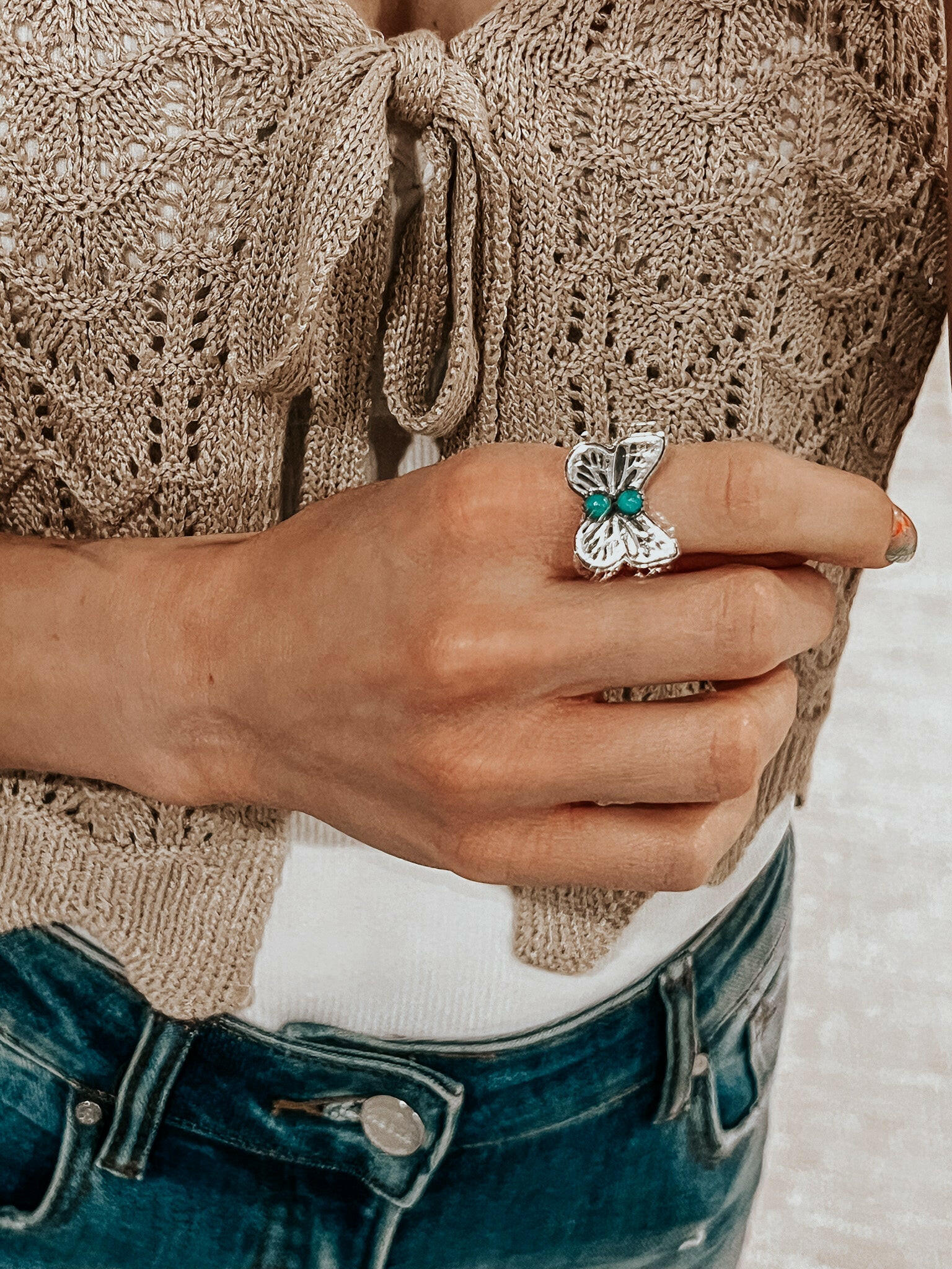 Butterfly Stone Ring | By KKB-Band Rings-Krush Kandy, Women's Online Fashion Boutique Located in Phoenix, Arizona (Scottsdale Area)