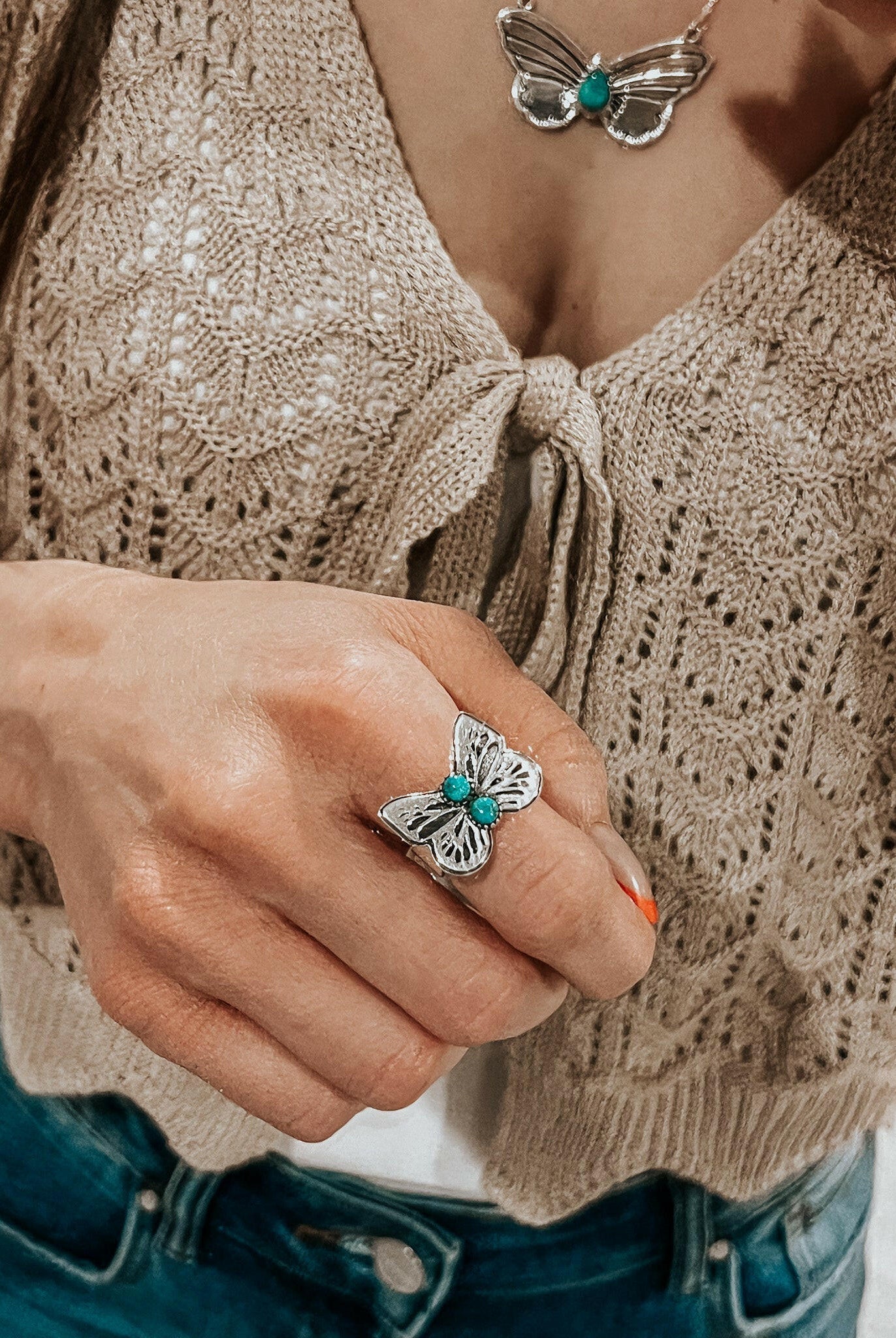 Butterfly Stone Ring | By KKB-Band Rings-Krush Kandy, Women's Online Fashion Boutique Located in Phoenix, Arizona (Scottsdale Area)
