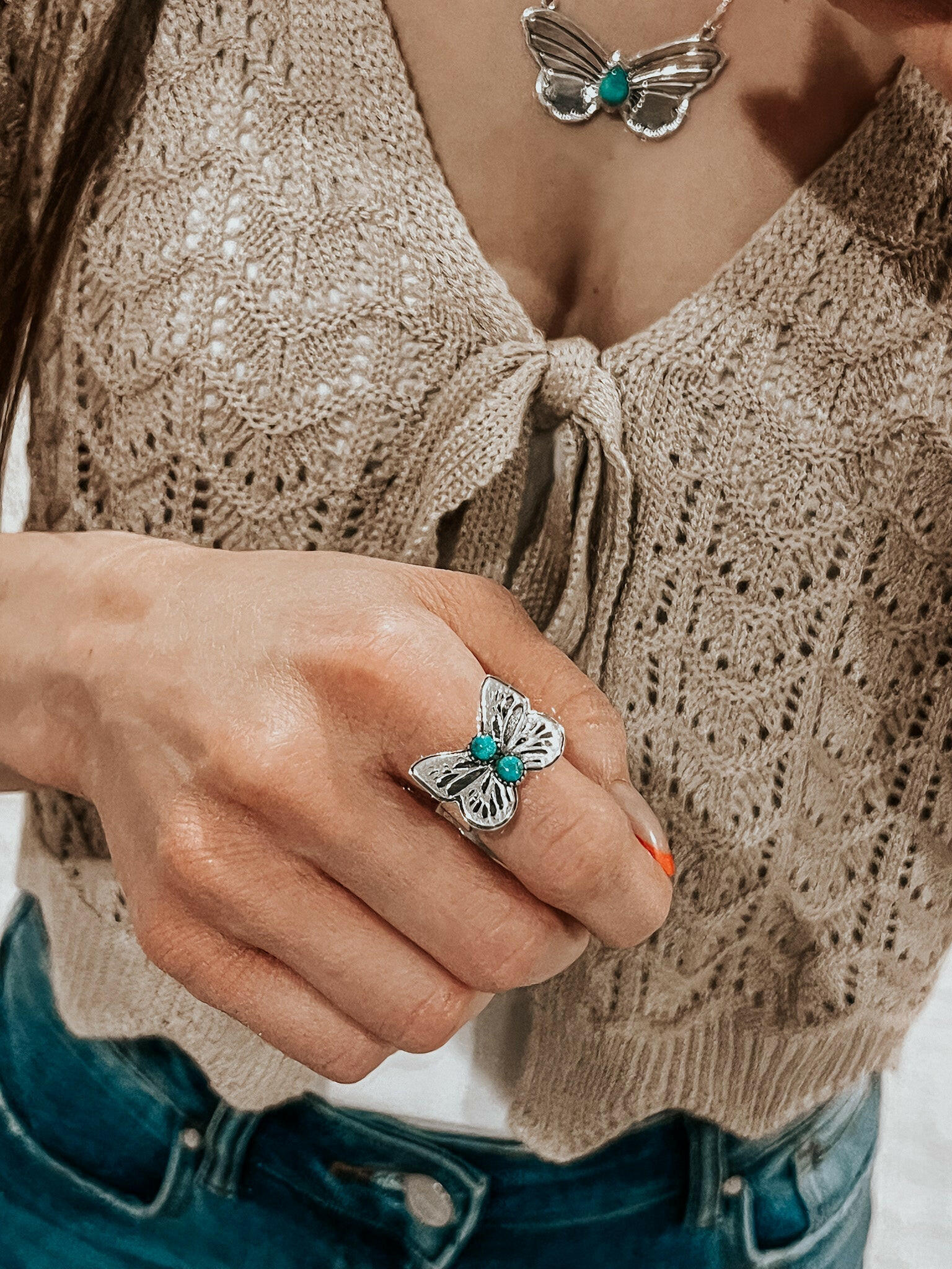 Butterfly Stone Ring | By KKB-Band Rings-Krush Kandy, Women's Online Fashion Boutique Located in Phoenix, Arizona (Scottsdale Area)