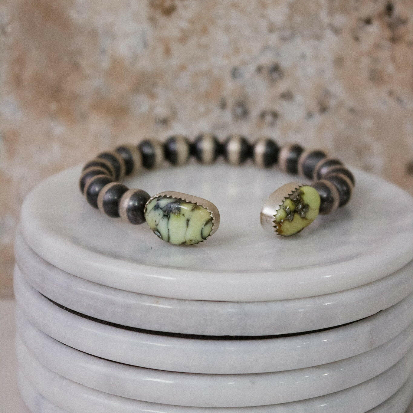 Desert Pearl & Stone Cuff-Chain Bracelets-Krush Kandy, Women's Online Fashion Boutique Located in Phoenix, Arizona (Scottsdale Area)