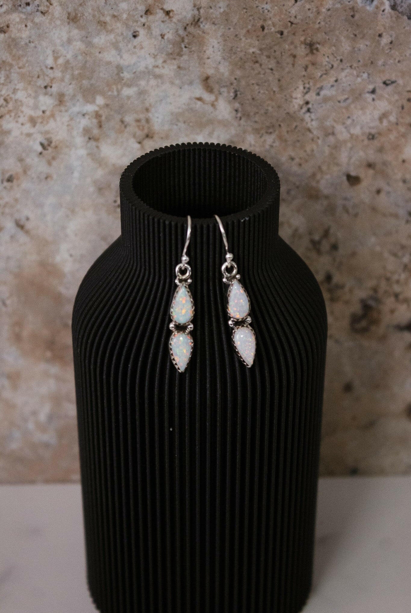 Aria Two Stone Droplet Earrings-Stud Earrings-Krush Kandy, Women's Online Fashion Boutique Located in Phoenix, Arizona (Scottsdale Area)