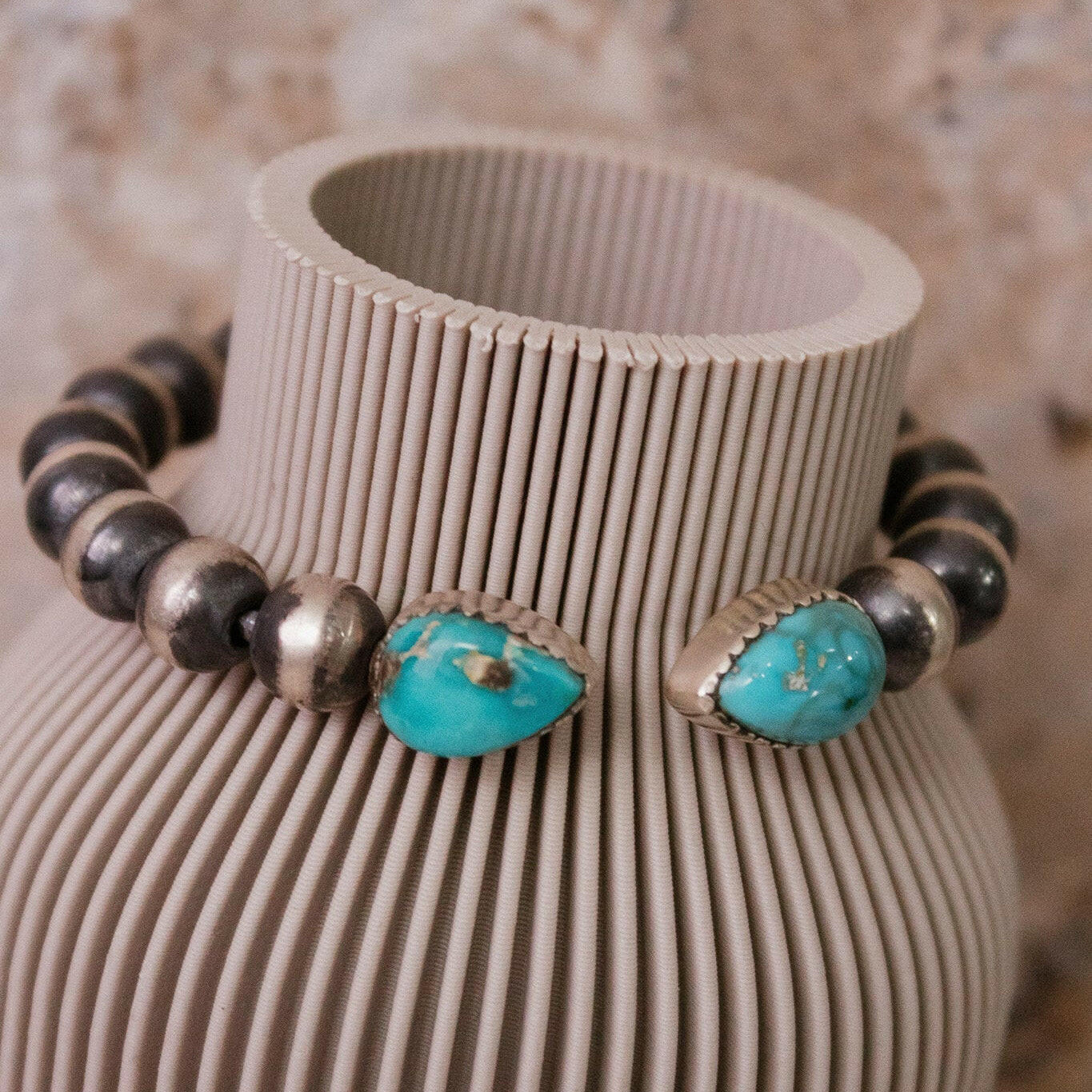 Desert Pearl & Stone Cuff-Chain Bracelets-Krush Kandy, Women's Online Fashion Boutique Located in Phoenix, Arizona (Scottsdale Area)