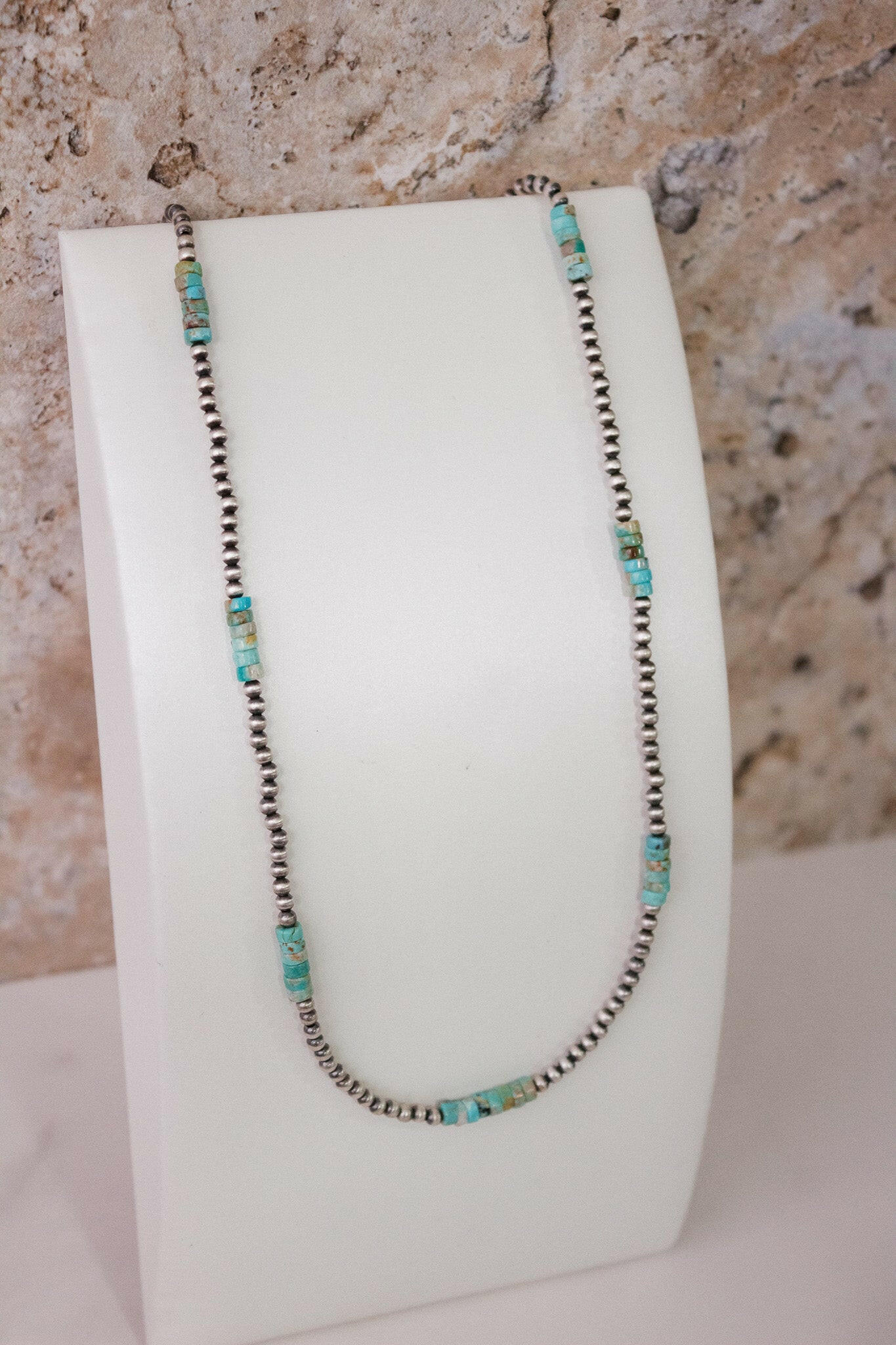 MADE TO ORDER. Turquoise Slab Cluster & Desert Pearl Necklace-Chain Necklaces-Krush Kandy, Women's Online Fashion Boutique Located in Phoenix, Arizona (Scottsdale Area)