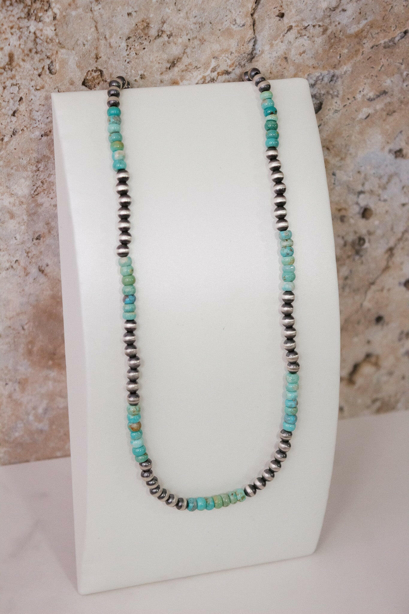 MADE TO ORDER. Turquoise Slab Cluster & Desert Pearl Necklace-Chain Necklaces-Krush Kandy, Women's Online Fashion Boutique Located in Phoenix, Arizona (Scottsdale Area)