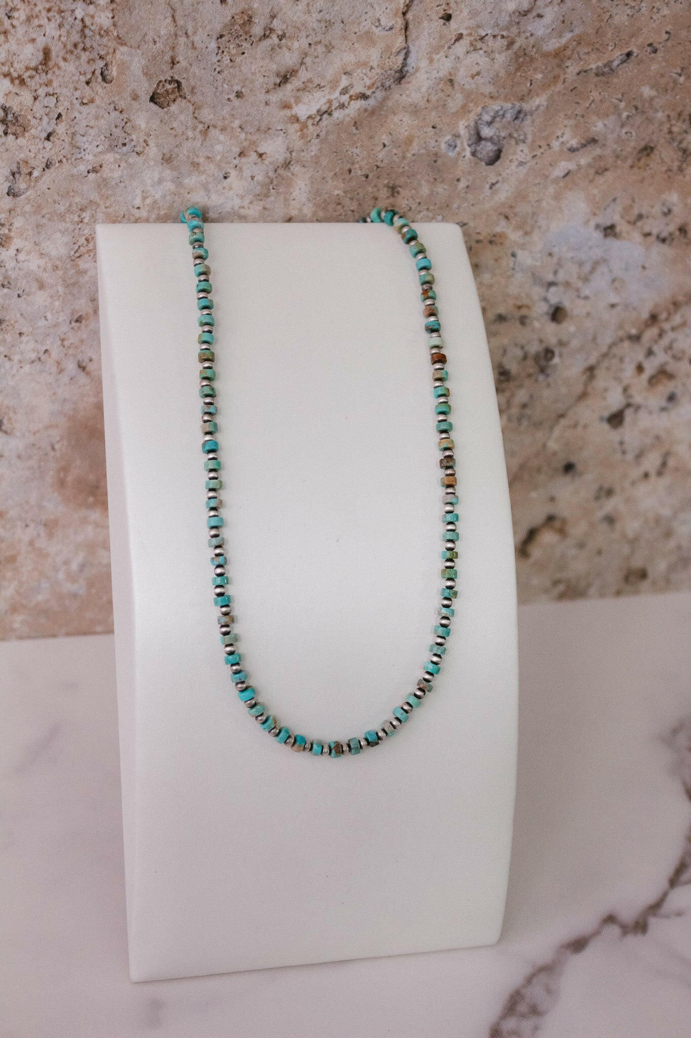 MADE TO ORDER. Turquoise Slab Cluster & Desert Pearl Necklace-Chain Necklaces-Krush Kandy, Women's Online Fashion Boutique Located in Phoenix, Arizona (Scottsdale Area)