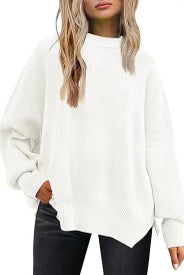 Luxe Viscose Cozy Comfort Side Slit Sweater-Sweaters-Krush Kandy, Women's Online Fashion Boutique Located in Phoenix, Arizona (Scottsdale Area)