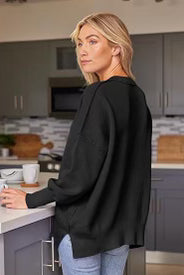 Luxe Viscose Cozy Comfort Side Slit Sweater-Sweaters-Krush Kandy, Women's Online Fashion Boutique Located in Phoenix, Arizona (Scottsdale Area)