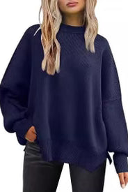 Luxe Viscose Cozy Comfort Side Slit Sweater-Sweaters-Krush Kandy, Women's Online Fashion Boutique Located in Phoenix, Arizona (Scottsdale Area)