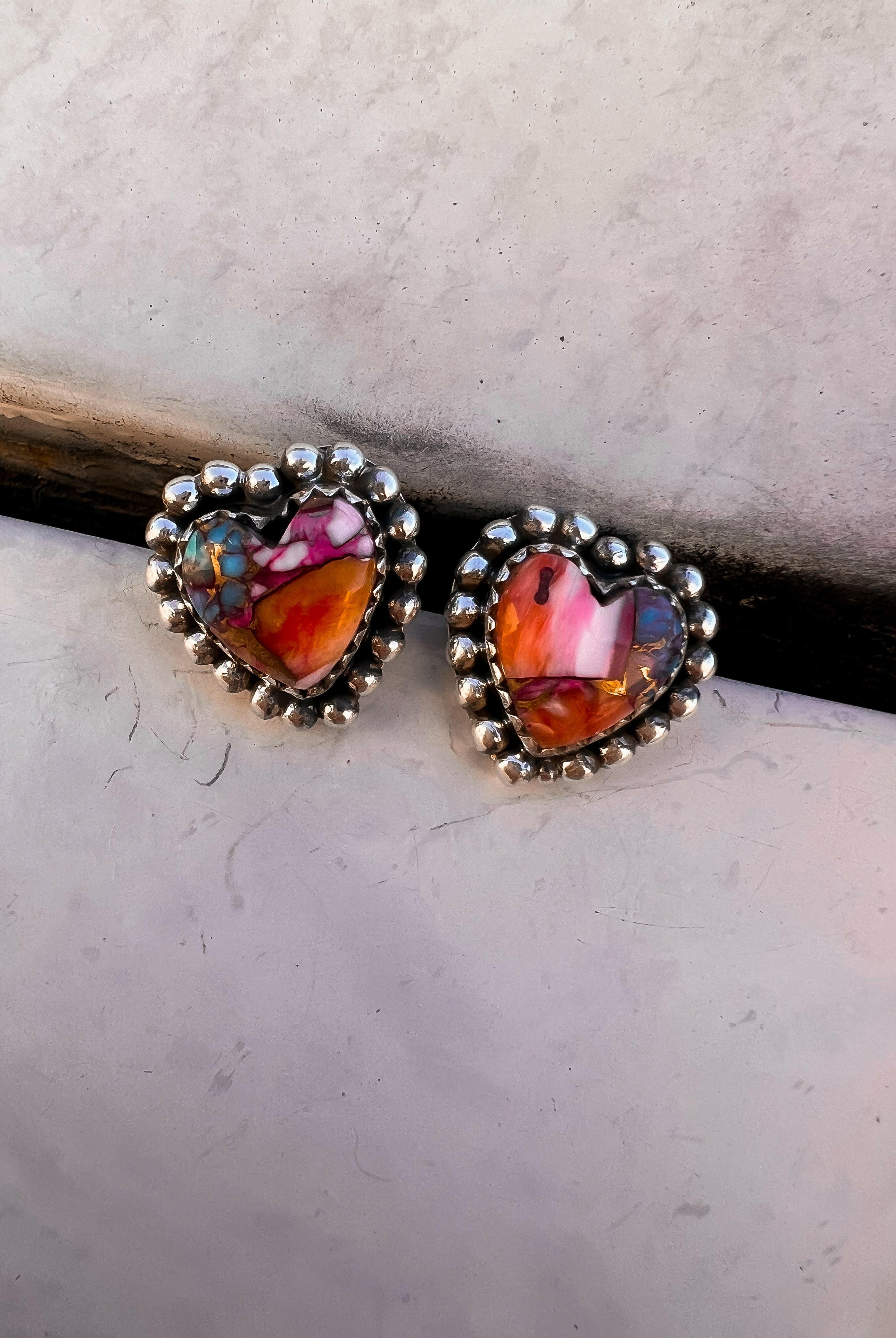 Ava Heart Stone Stud Earring | Multiple Stone Options-Stud Earrings-Krush Kandy, Women's Online Fashion Boutique Located in Phoenix, Arizona (Scottsdale Area)