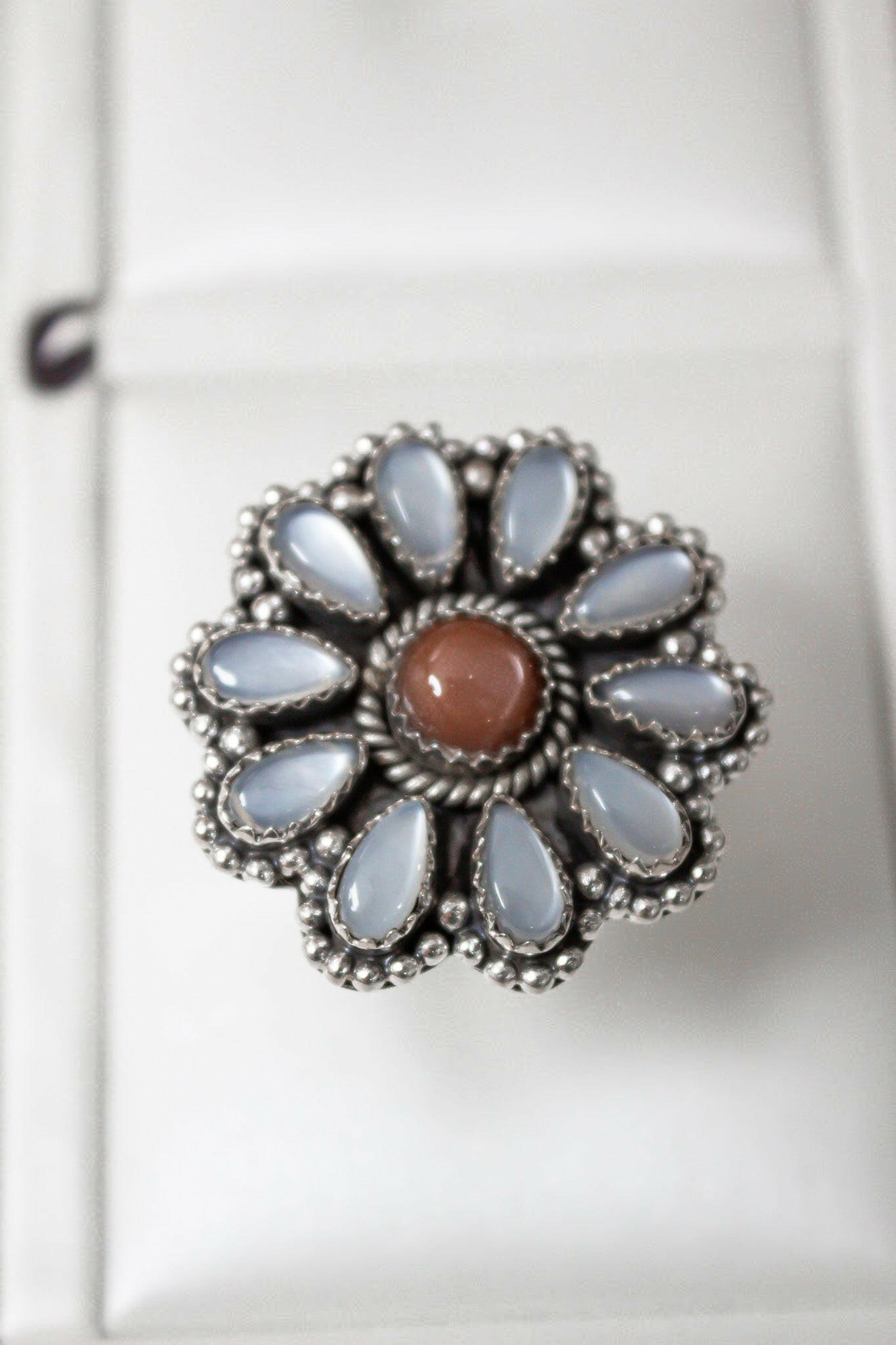Chocolate Moonstone & Stone Cluster Sterling Silver Rings-Cluster Rings-Krush Kandy, Women's Online Fashion Boutique Located in Phoenix, Arizona (Scottsdale Area)