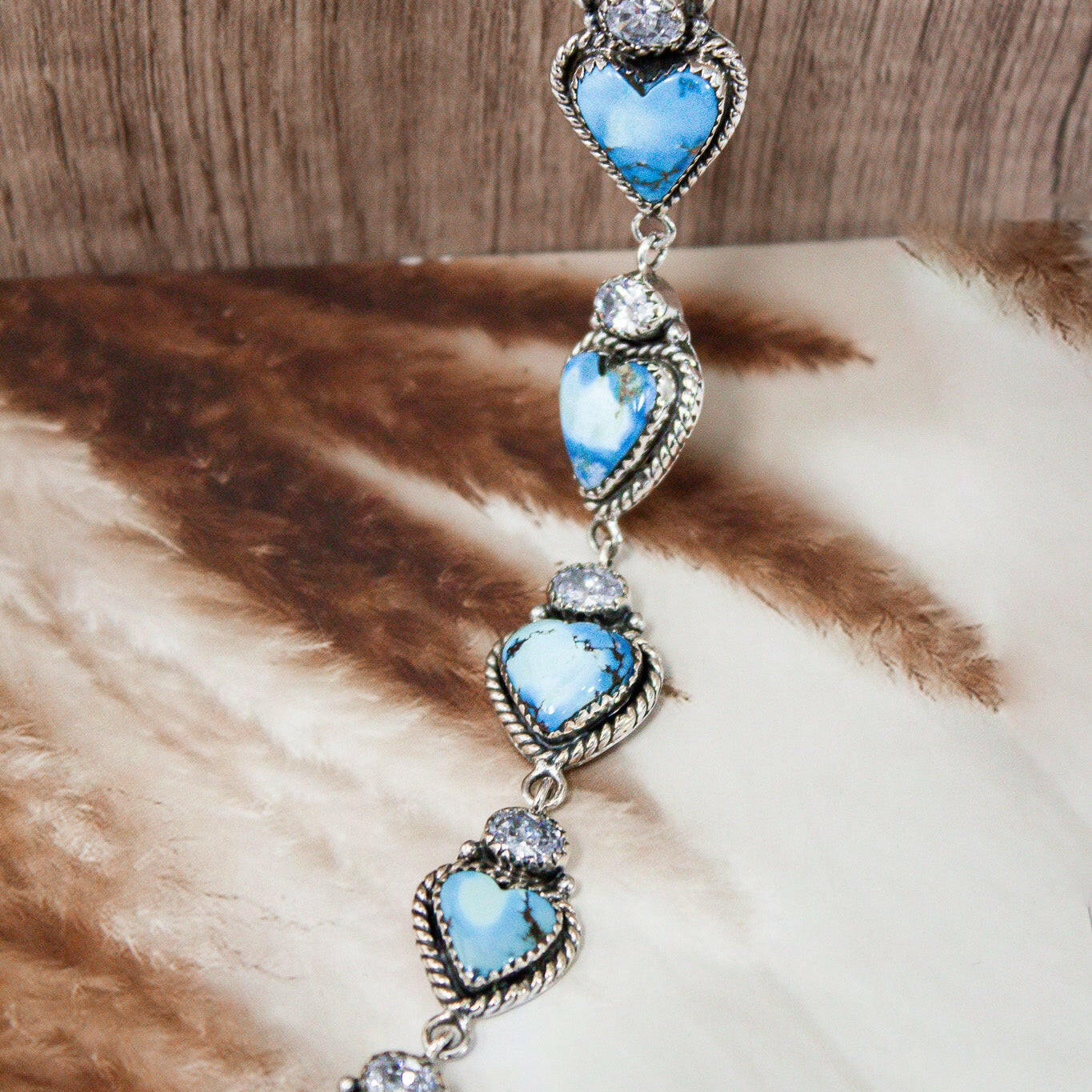 White CZ & Stone Heart Drop Necklace-Chain Necklaces-Krush Kandy, Women's Online Fashion Boutique Located in Phoenix, Arizona (Scottsdale Area)