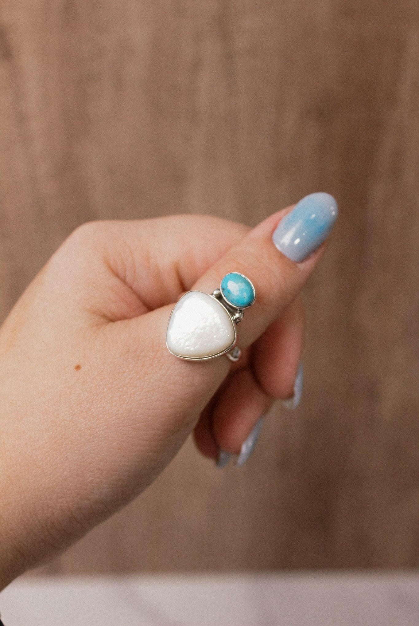 White Shell & Stone Ring-Ring Sizers-Krush Kandy, Women's Online Fashion Boutique Located in Phoenix, Arizona (Scottsdale Area)