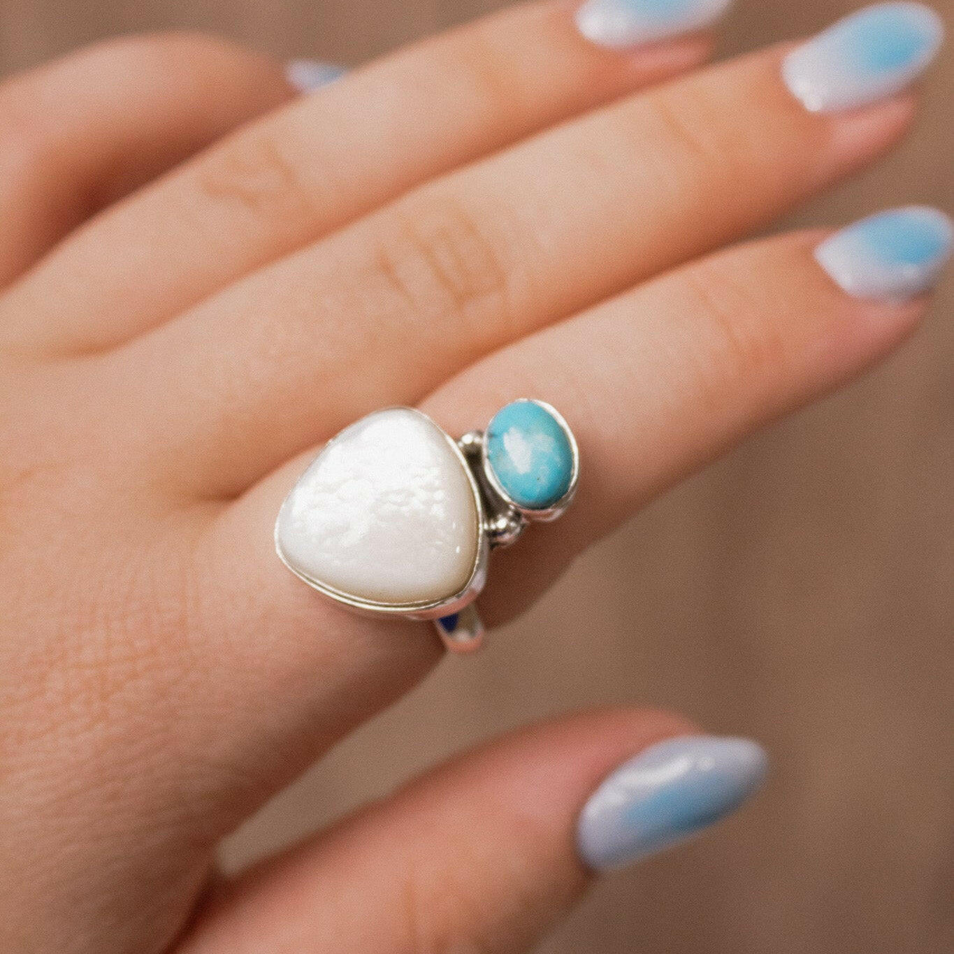 White Shell & Stone Ring-Ring Sizers-Krush Kandy, Women's Online Fashion Boutique Located in Phoenix, Arizona (Scottsdale Area)