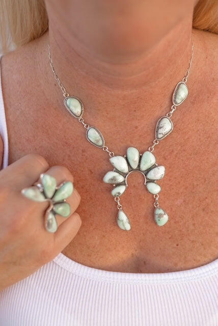 Paloma's Stone Necklace & Ring Set-Necklaces-Krush Kandy, Women's Online Fashion Boutique Located in Phoenix, Arizona (Scottsdale Area)