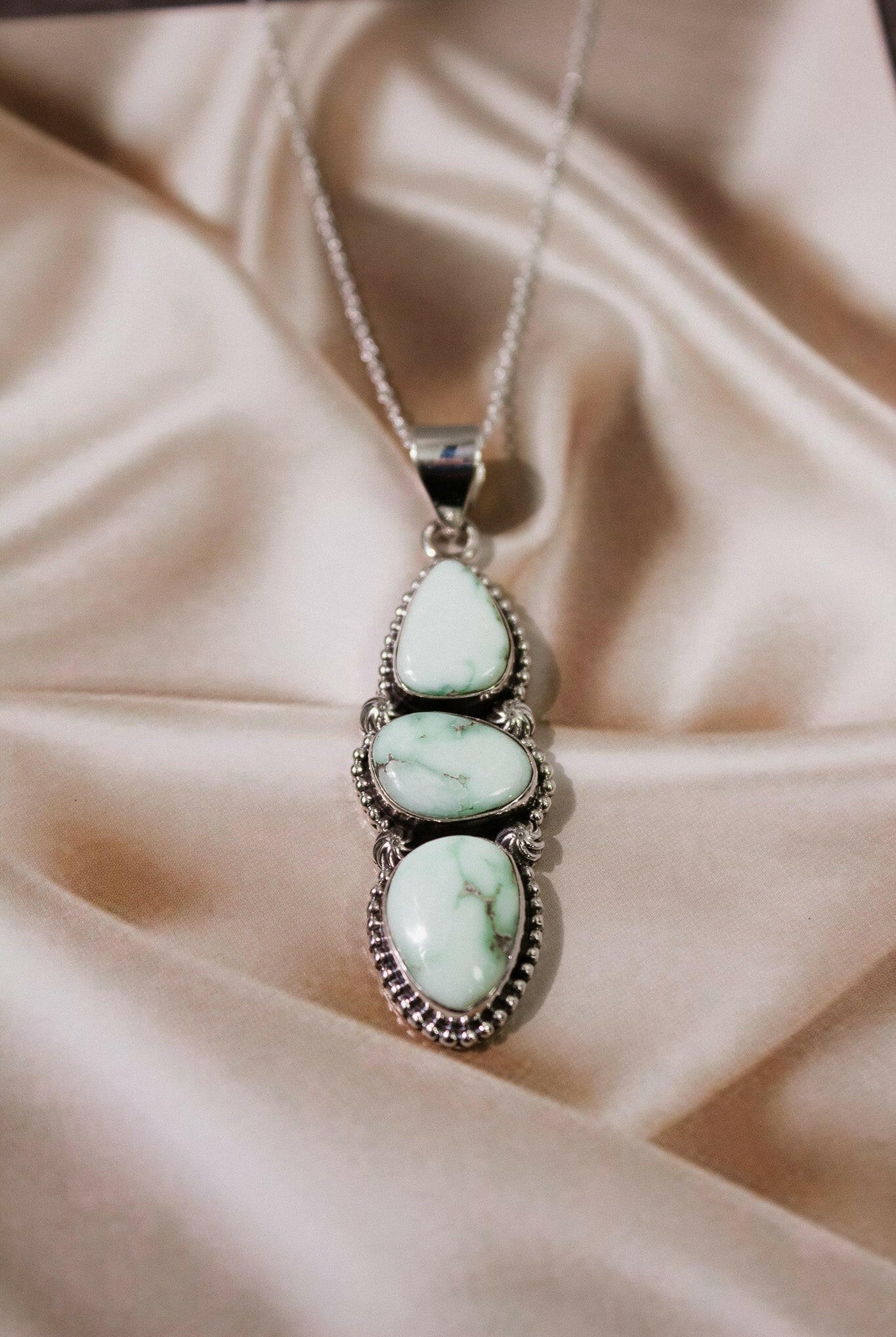 Palomas Three Stone Pendant-Chain Necklaces-Krush Kandy, Women's Online Fashion Boutique Located in Phoenix, Arizona (Scottsdale Area)