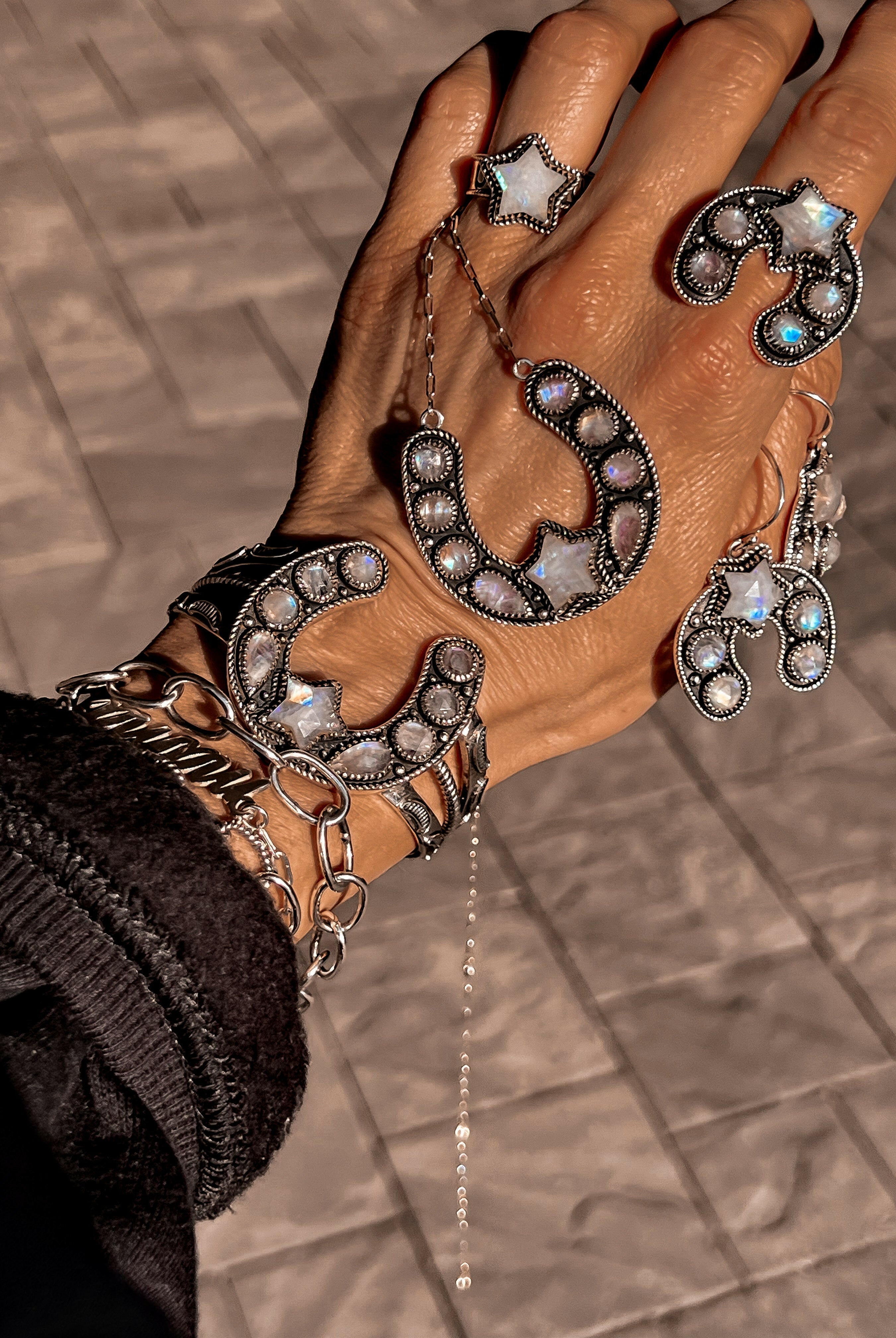 New In Town Horseshoe Stone Earrings-Drop Earrings-Krush Kandy, Women's Online Fashion Boutique Located in Phoenix, Arizona (Scottsdale Area)