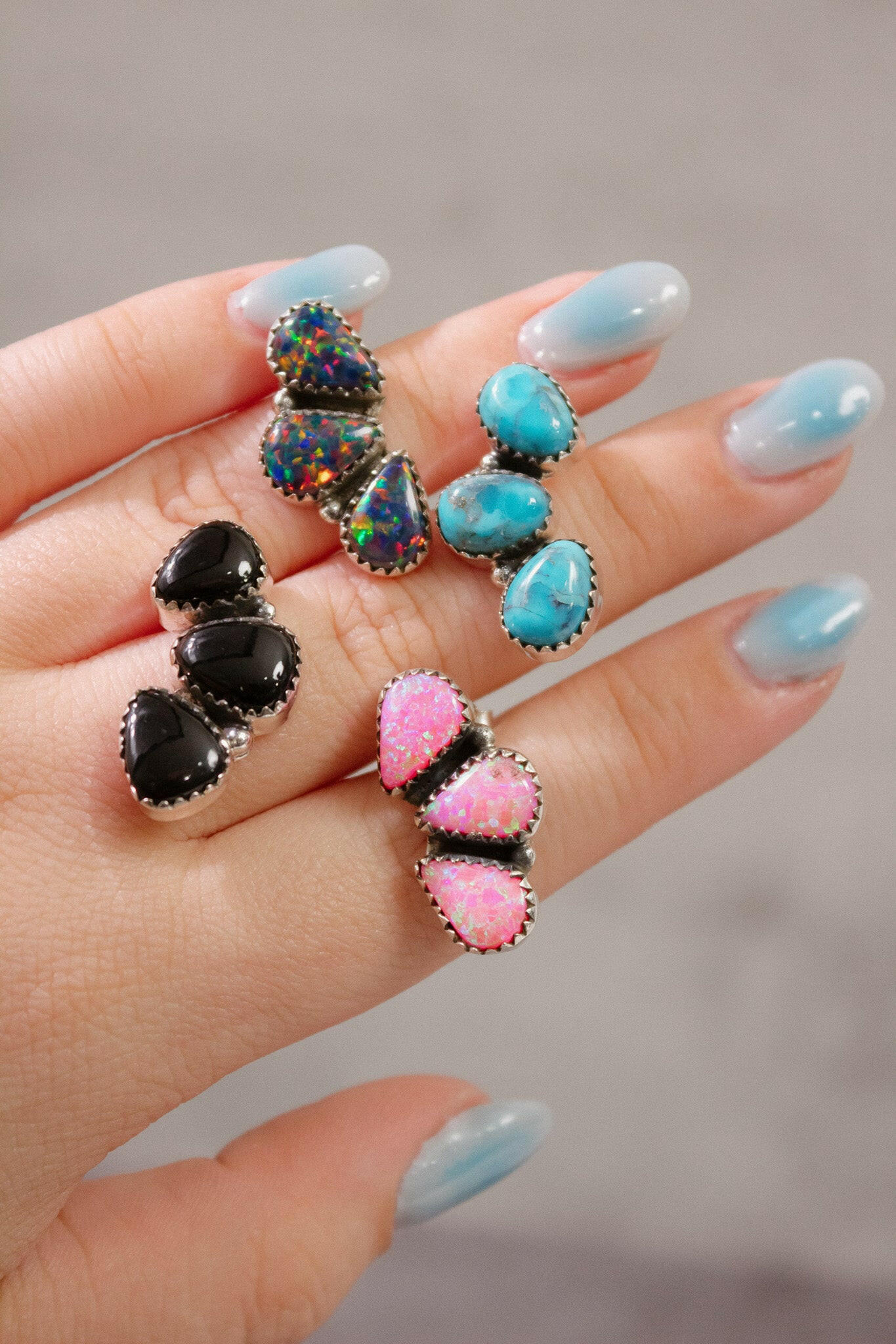 Three Stone Cluster Earrings-Stud Earrings-Krush Kandy, Women's Online Fashion Boutique Located in Phoenix, Arizona (Scottsdale Area)