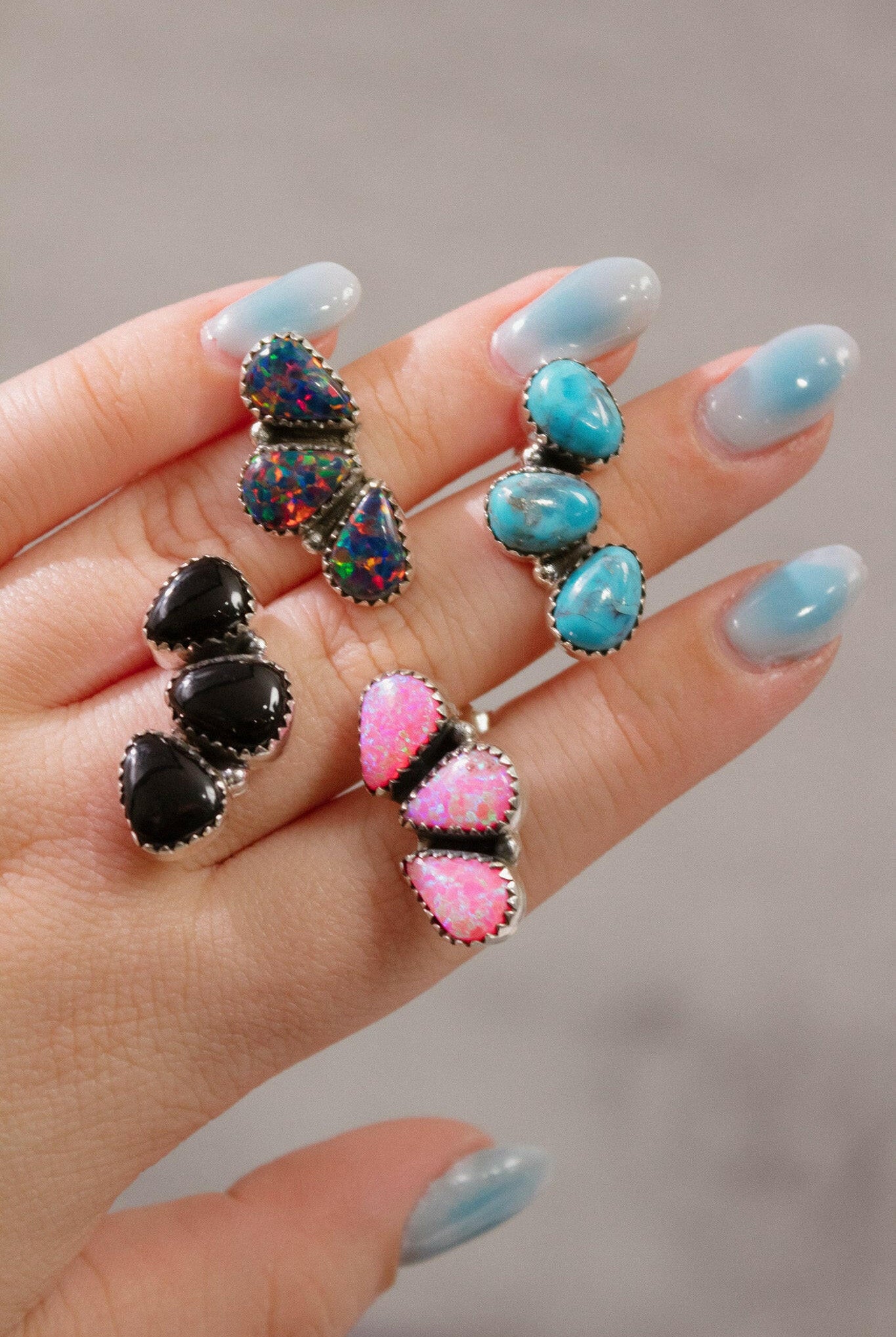 Three Stone Cluster Earrings-Stud Earrings-Krush Kandy, Women's Online Fashion Boutique Located in Phoenix, Arizona (Scottsdale Area)