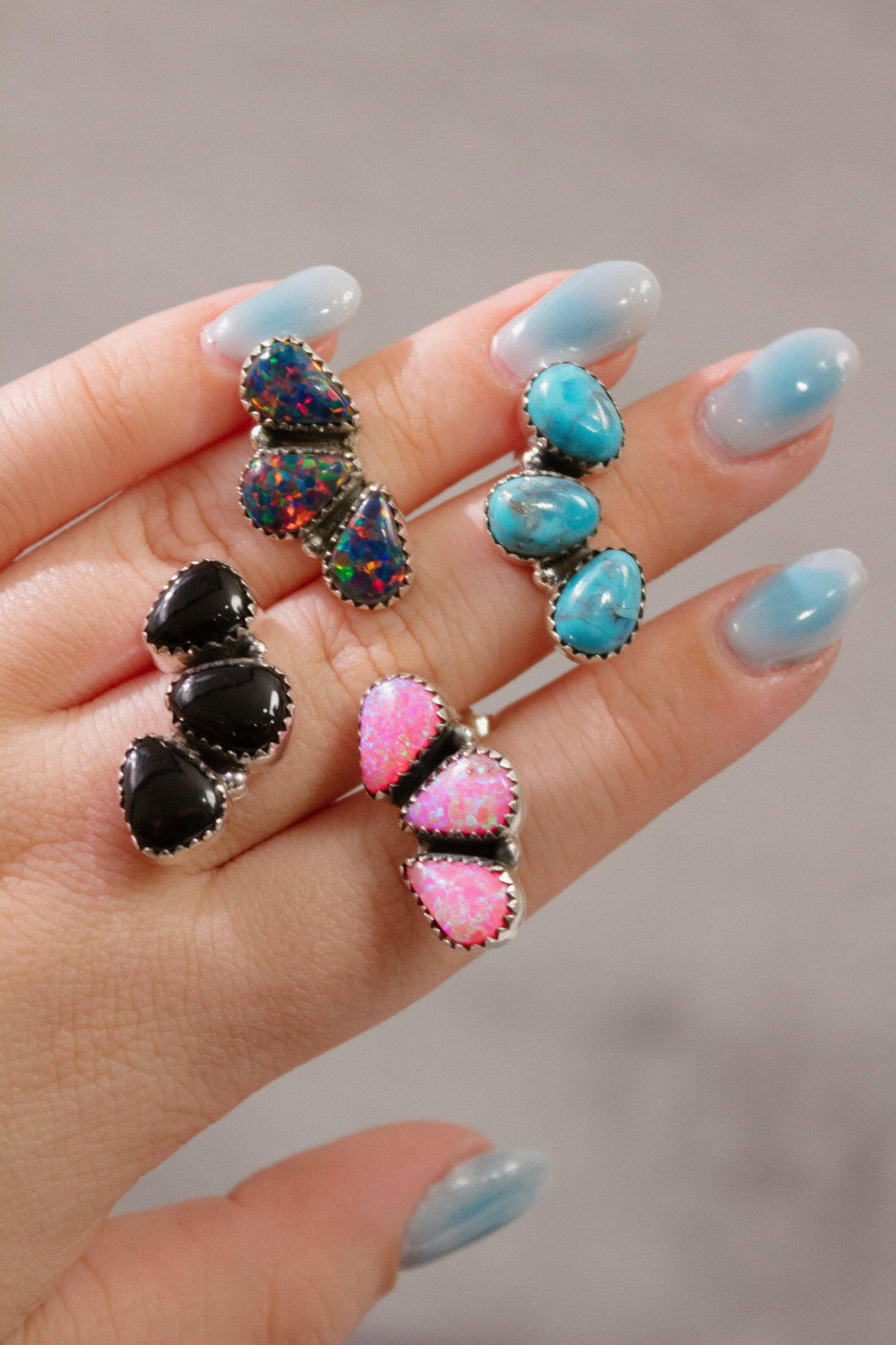 Three Stone Cluster Earrings-Stud Earrings-Krush Kandy, Women's Online Fashion Boutique Located in Phoenix, Arizona (Scottsdale Area)