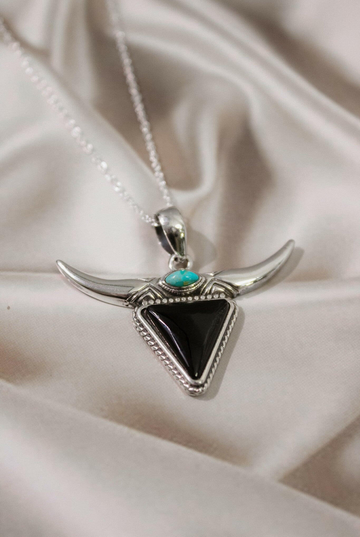 Lassie's Wild Horn Stone Pendant-Chain Necklaces-Krush Kandy, Women's Online Fashion Boutique Located in Phoenix, Arizona (Scottsdale Area)