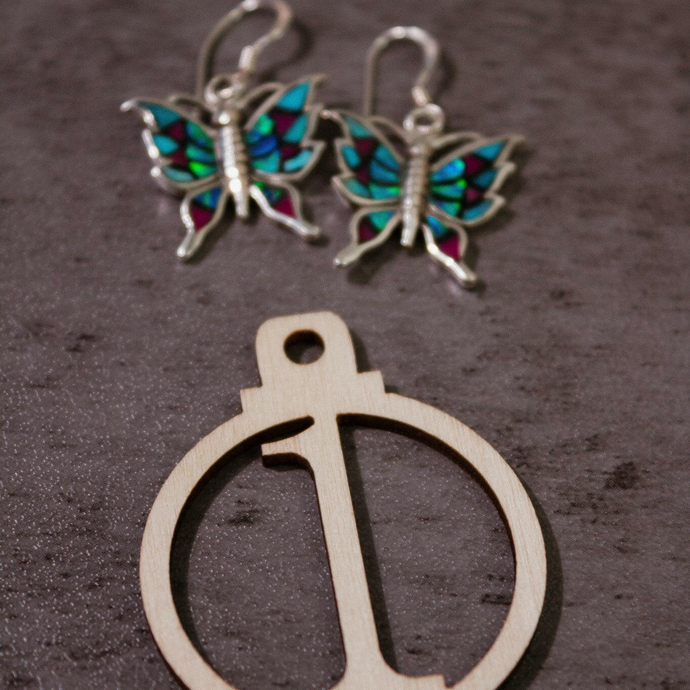 One Of A Kind Butterfly Stone Earrings-Stud Earrings-Krush Kandy, Women's Online Fashion Boutique Located in Phoenix, Arizona (Scottsdale Area)