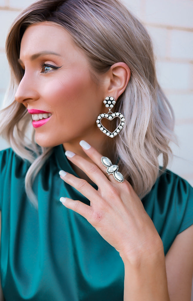 Shine Bright Sterling Silver Crystal Crawler Ring | PREORDER NOW OPEN!-Rings-Krush Kandy, Women's Online Fashion Boutique Located in Phoenix, Arizona (Scottsdale Area)