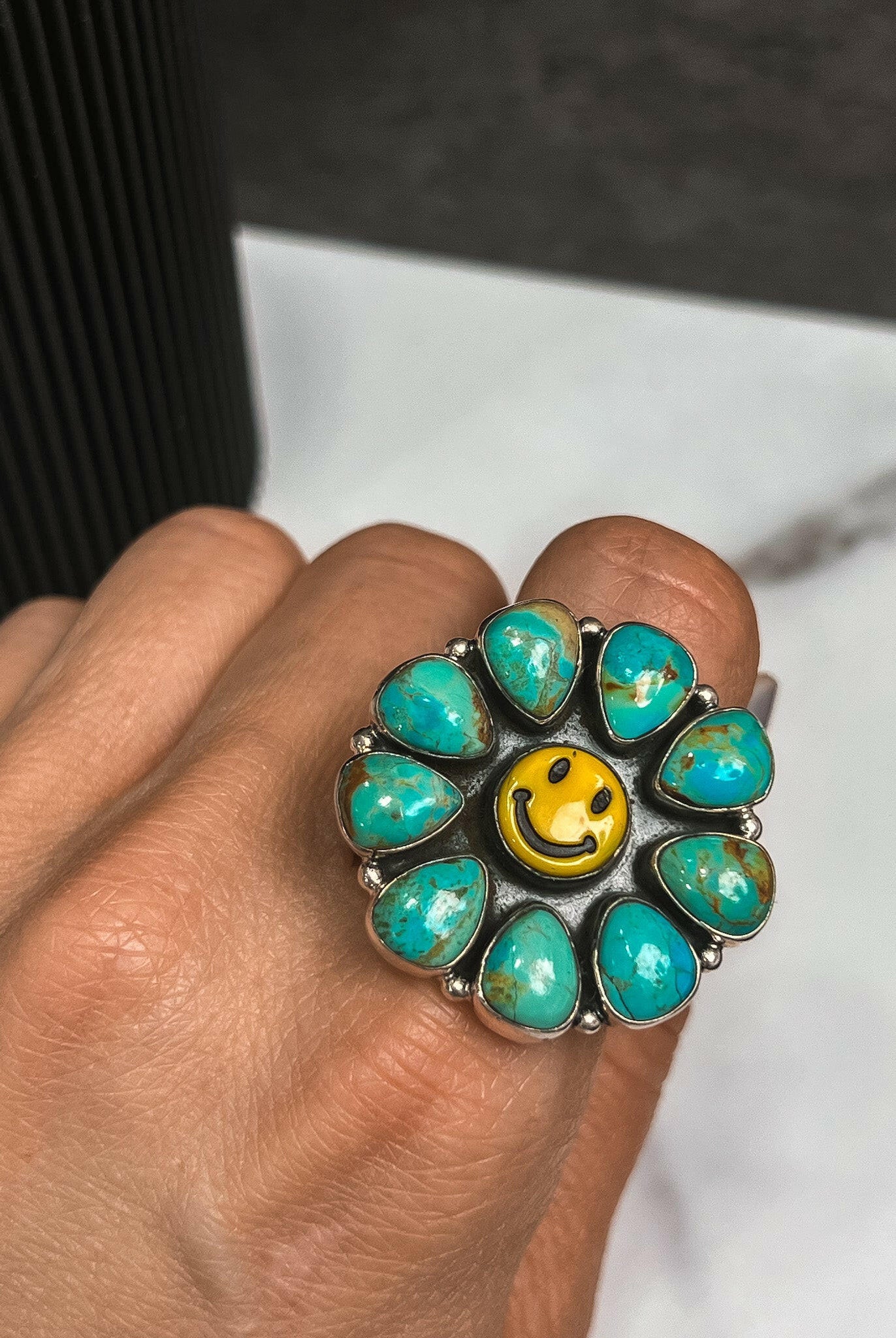 Smile Stone Sterling Silver Cluster Ring | PREORDER-Cluster Rings-Krush Kandy, Women's Online Fashion Boutique Located in Phoenix, Arizona (Scottsdale Area)