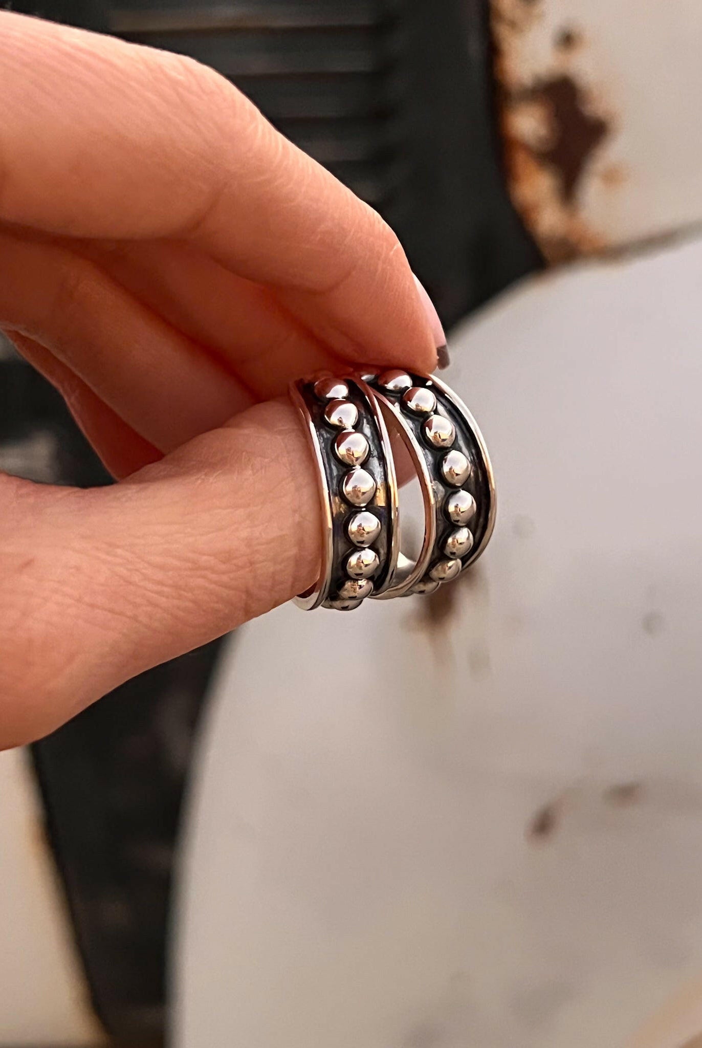 Sterling Silver Studded Baby Hoops-Hoop Earrings-Krush Kandy, Women's Online Fashion Boutique Located in Phoenix, Arizona (Scottsdale Area)