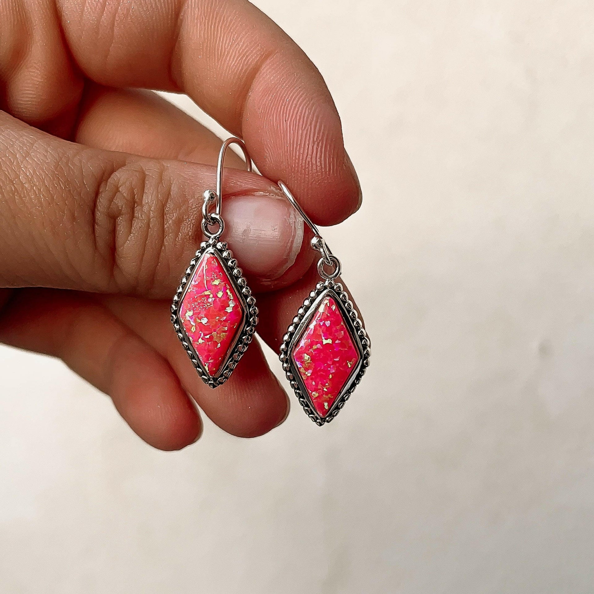 Diamond In My Eyes Stone Earrings-Hoop Earrings-Krush Kandy, Women's Online Fashion Boutique Located in Phoenix, Arizona (Scottsdale Area)