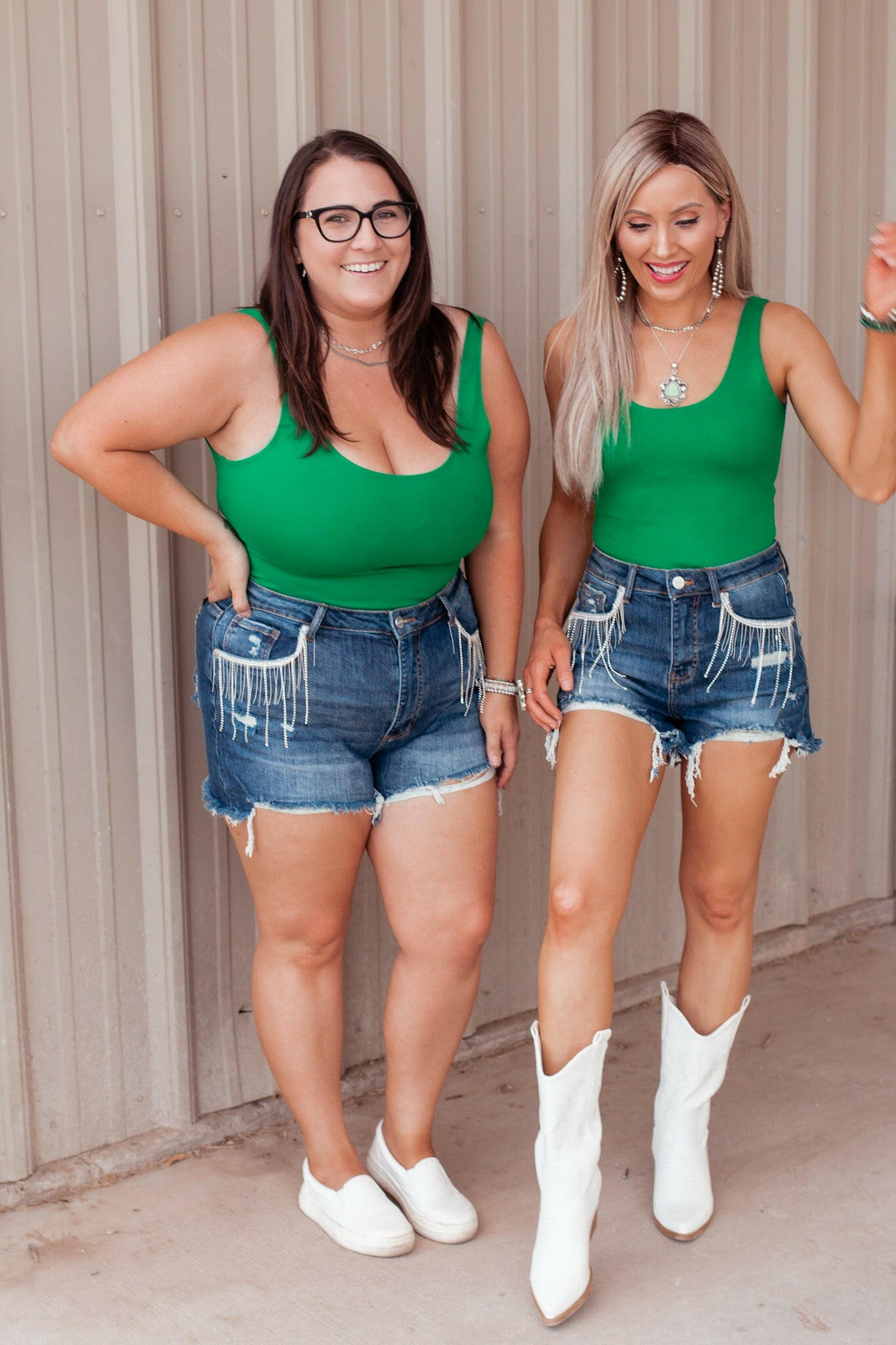 Risen Denim & Diamonds High Rise Rhinestone Shorts-Shorts-Krush Kandy, Women's Online Fashion Boutique Located in Phoenix, Arizona (Scottsdale Area)