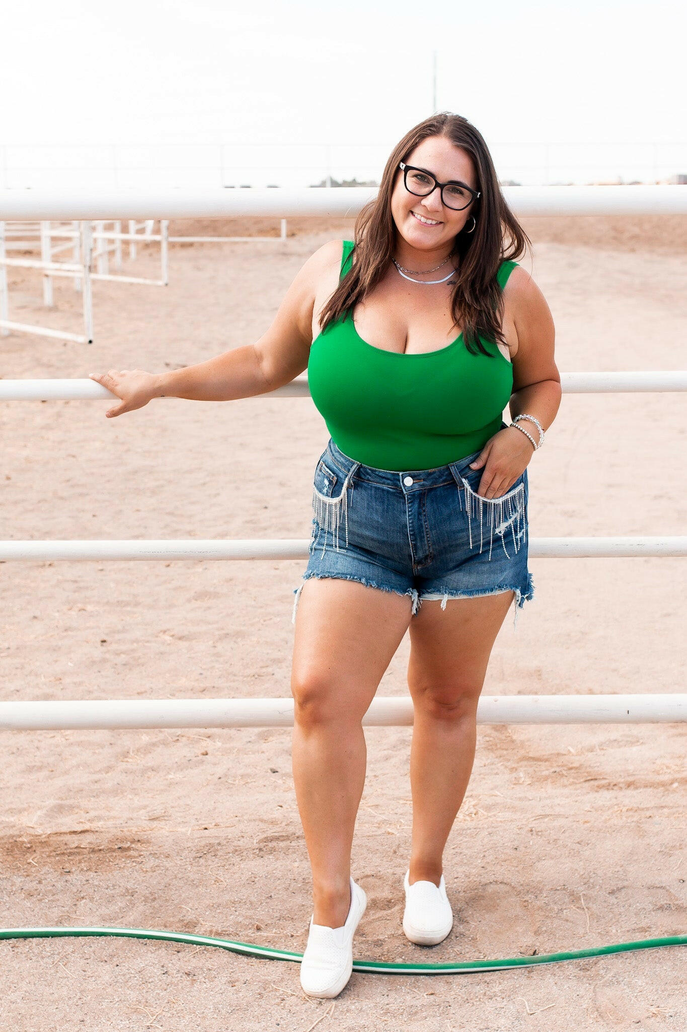 Risen Denim & Diamonds High Rise Rhinestone Shorts-Shorts-Krush Kandy, Women's Online Fashion Boutique Located in Phoenix, Arizona (Scottsdale Area)