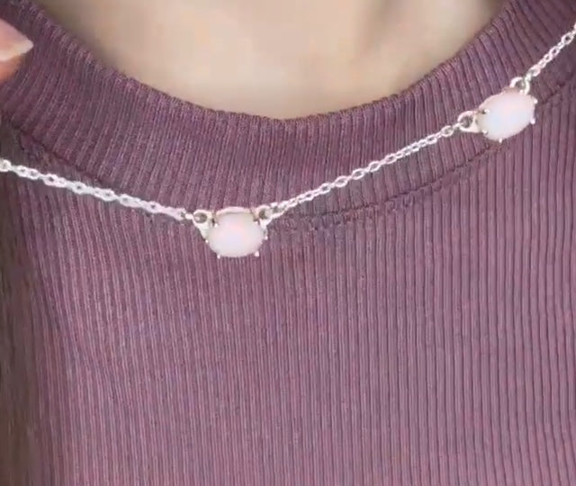 Dainty 5 Stone Drop Necklace - Made to Order-Chain Necklaces-Krush Kandy, Women's Online Fashion Boutique Located in Phoenix, Arizona (Scottsdale Area)