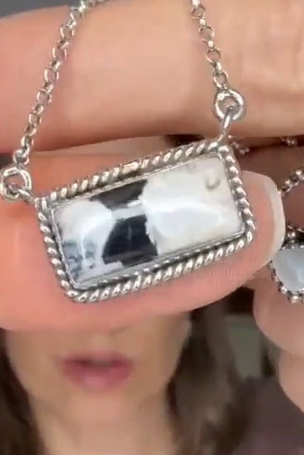 White Buffalo Single Stone Bar Necklace | Krush Exclusive-Bar Necklaces-Krush Kandy, Women's Online Fashion Boutique Located in Phoenix, Arizona (Scottsdale Area)