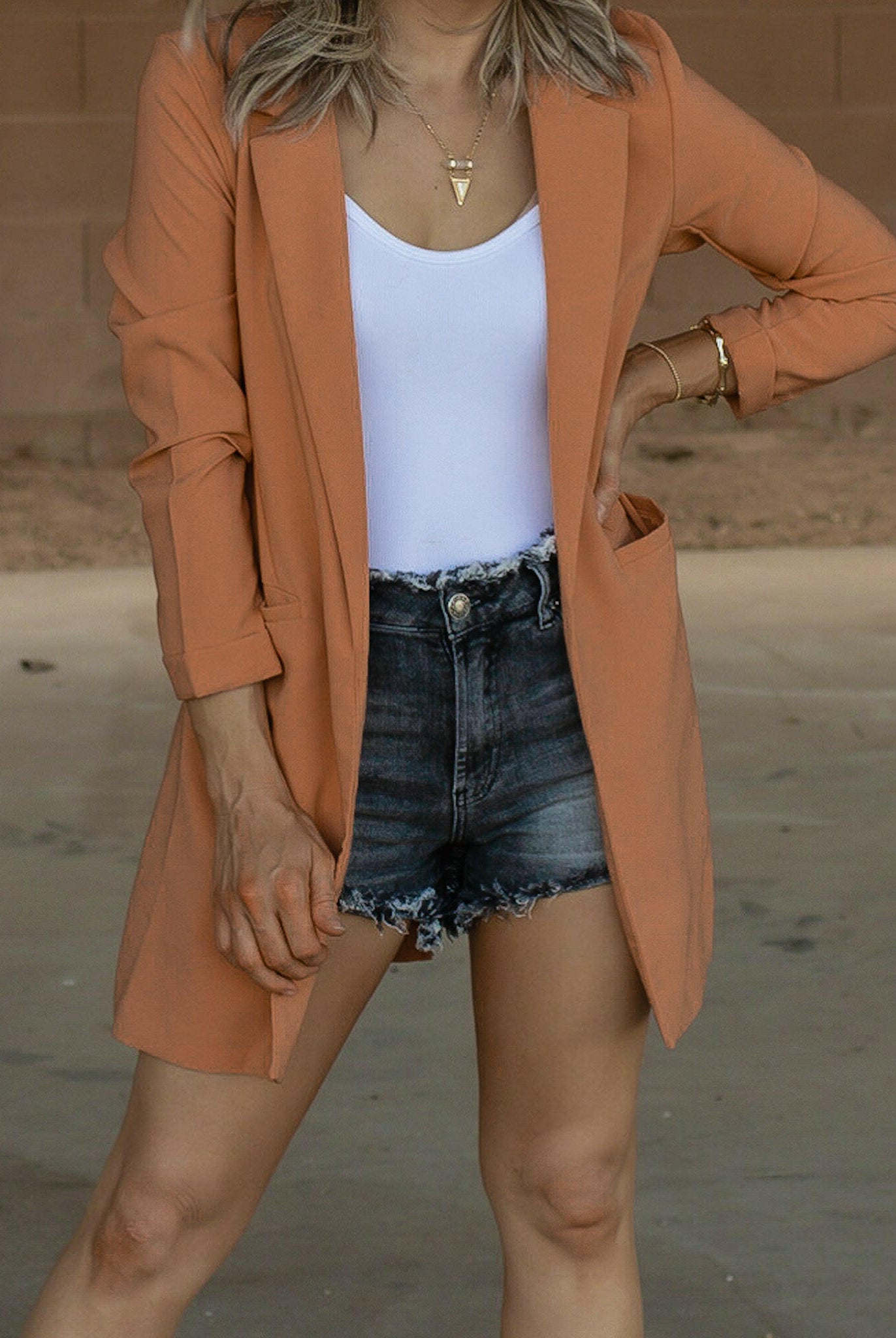 Zoom Meeting Lined Long Blazer Jacket-Blazers-Krush Kandy, Women's Online Fashion Boutique Located in Phoenix, Arizona (Scottsdale Area)