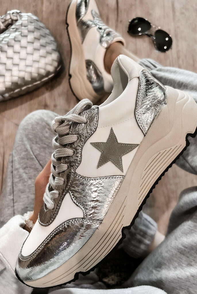 The Cosmo Metallic Star Sneakers-Sneakers-Krush Kandy, Women's Online Fashion Boutique Located in Phoenix, Arizona (Scottsdale Area)