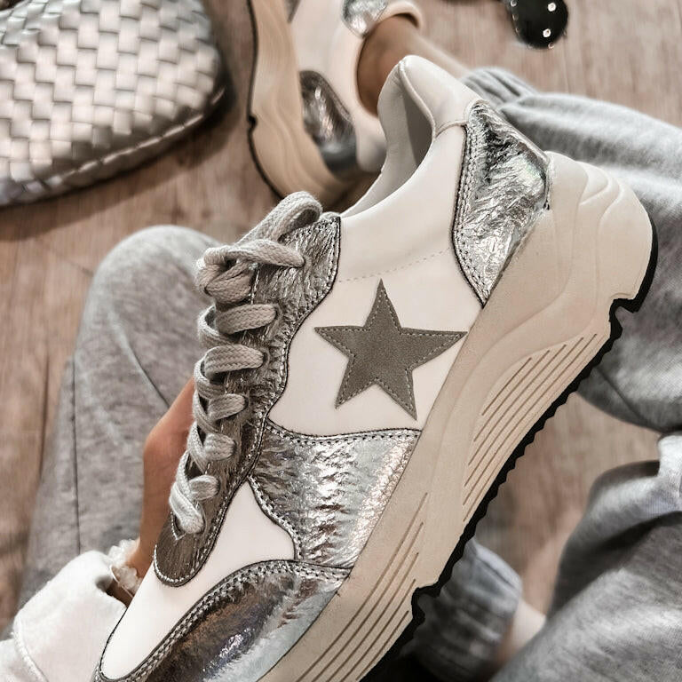 The Cosmo Metallic Star Sneakers-Sneakers-Krush Kandy, Women's Online Fashion Boutique Located in Phoenix, Arizona (Scottsdale Area)