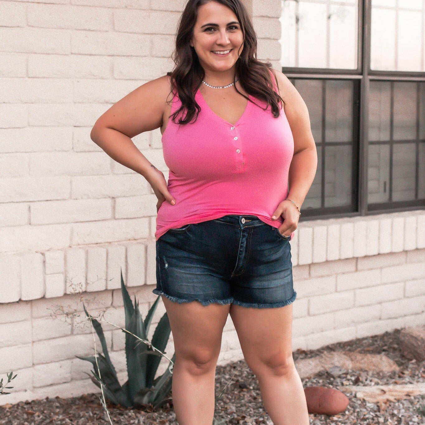 POL Simpler Times V-Neck Tank | S-3X-Tanks-Krush Kandy, Women's Online Fashion Boutique Located in Phoenix, Arizona (Scottsdale Area)