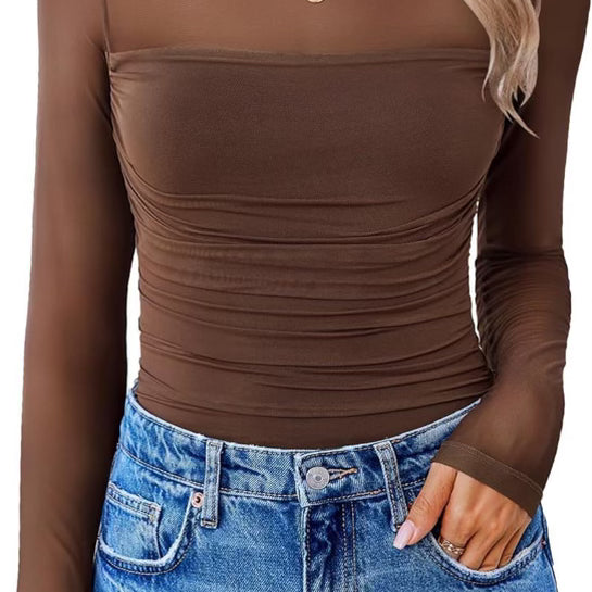 Elevated Long Sleeve Mesh Top