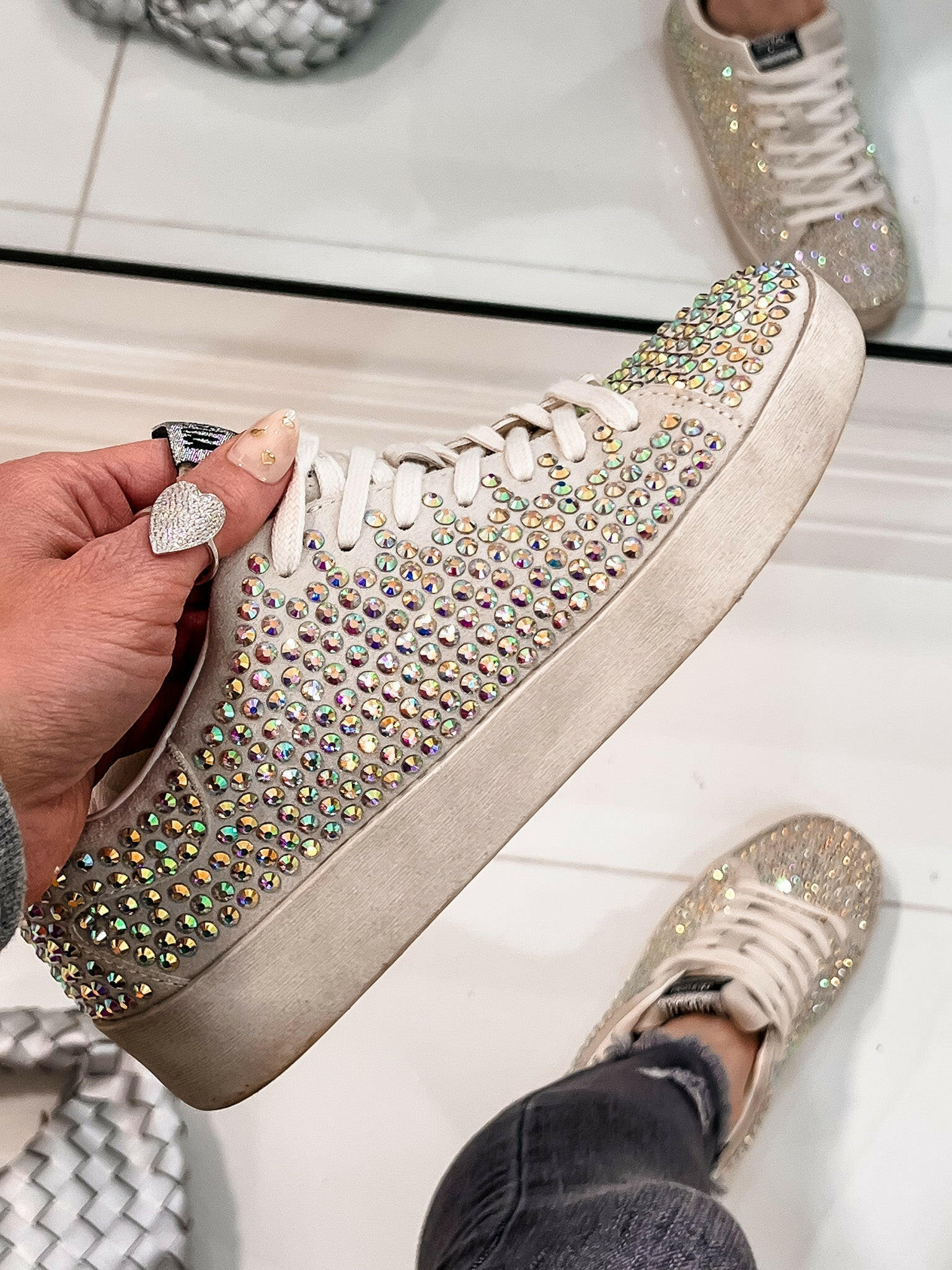 Starlight Stunner Rhinestone Sneaker-Sneakers-Krush Kandy, Women's Online Fashion Boutique Located in Phoenix, Arizona (Scottsdale Area)