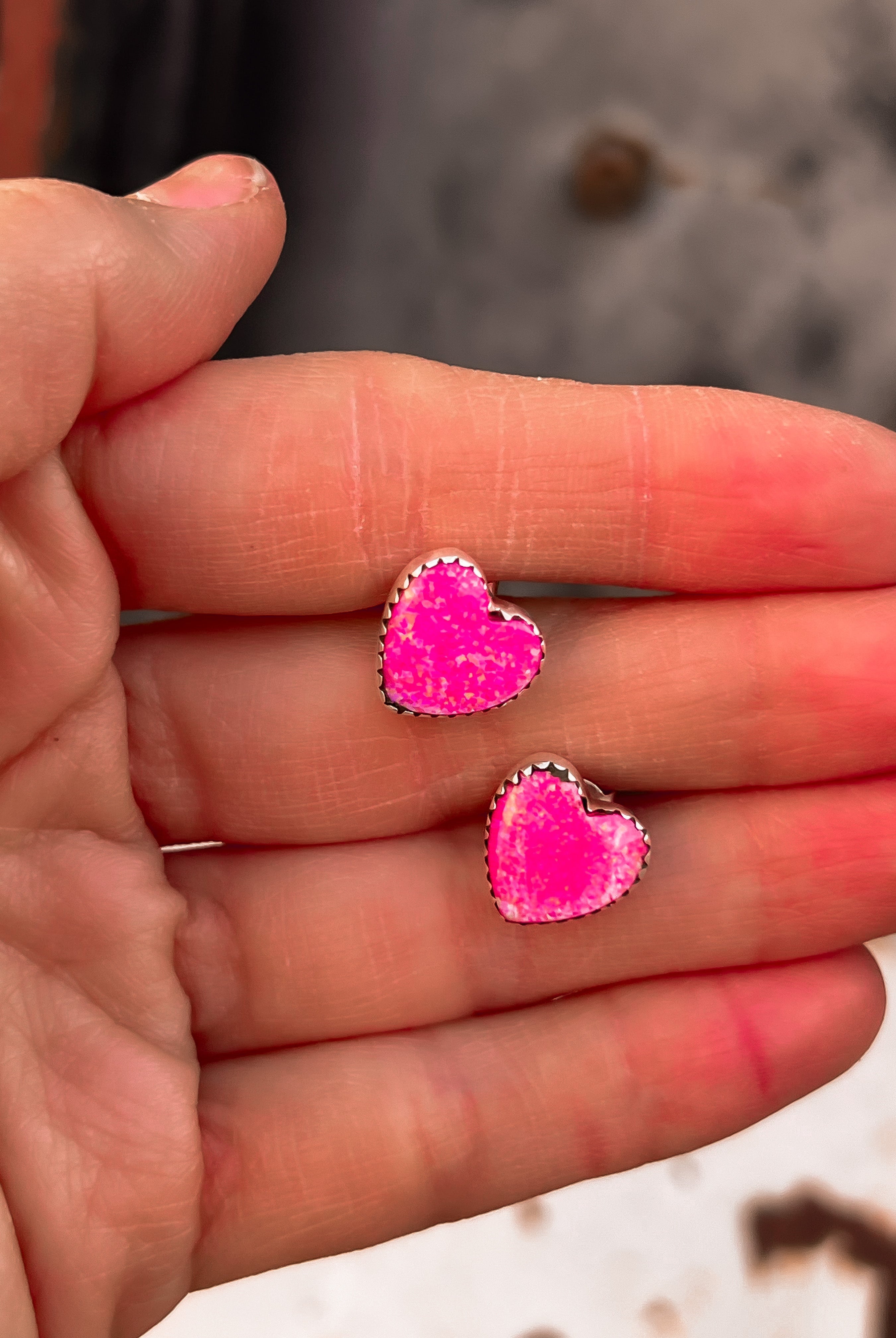 Candy Heart Neon Opal Sterling Silver Stud-Krush Kandy, Women's Online Fashion Boutique Located in Phoenix, Arizona (Scottsdale Area)