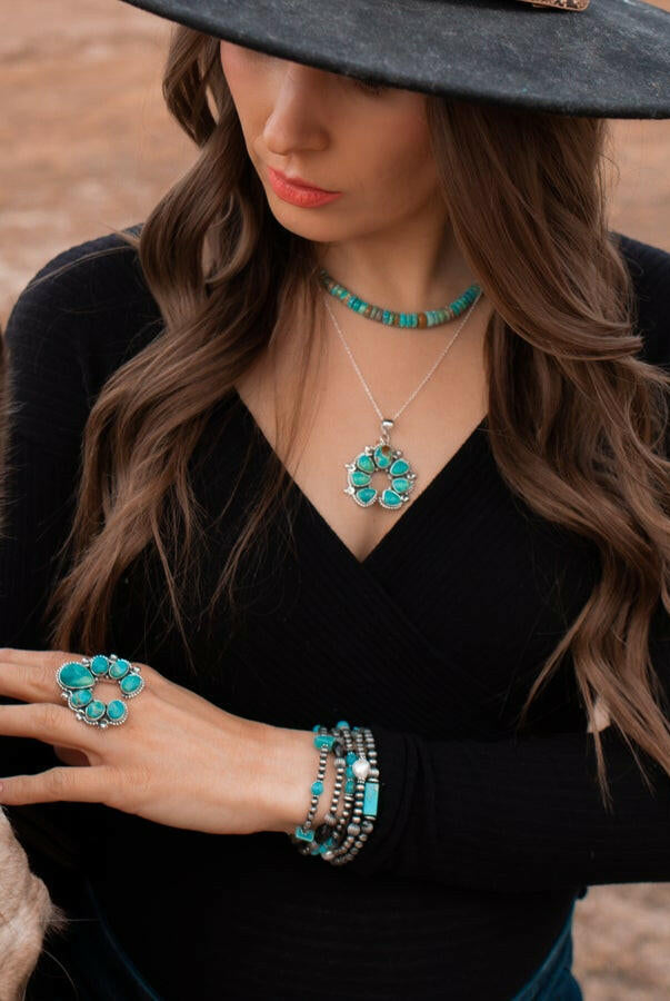 Squash Blossom Horseshoe Ring-Cluster Rings-Krush Kandy, Women's Online Fashion Boutique Located in Phoenix, Arizona (Scottsdale Area)