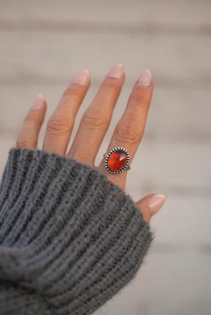 Mini Amber Sterling Silver Stone Ring | Krush Exclusive-Krush Kandy, Women's Online Fashion Boutique Located in Phoenix, Arizona (Scottsdale Area)