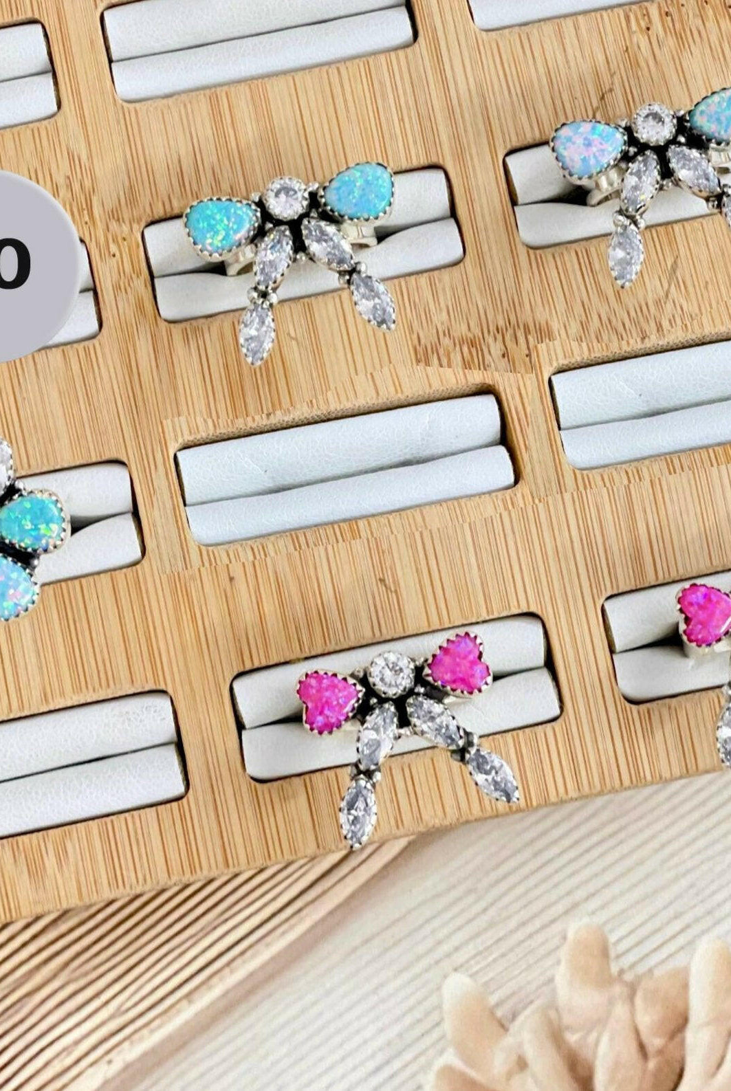 One Of A Kind Opal & White CZ Rings-Rings-Krush Kandy, Women's Online Fashion Boutique Located in Phoenix, Arizona (Scottsdale Area)